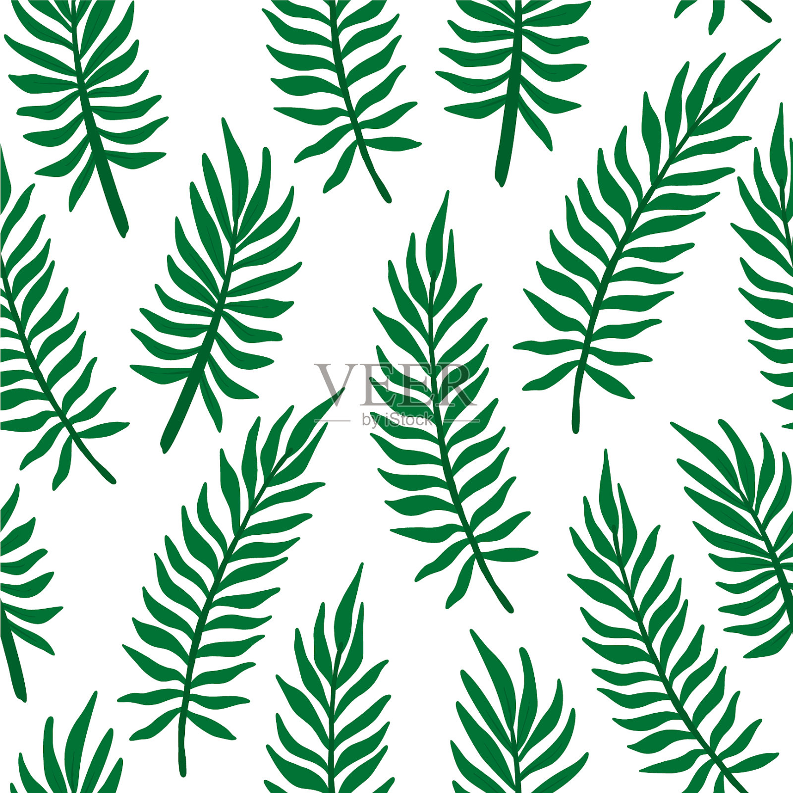 热带棕榈叶图案热带丛林棕榈插画图片素材