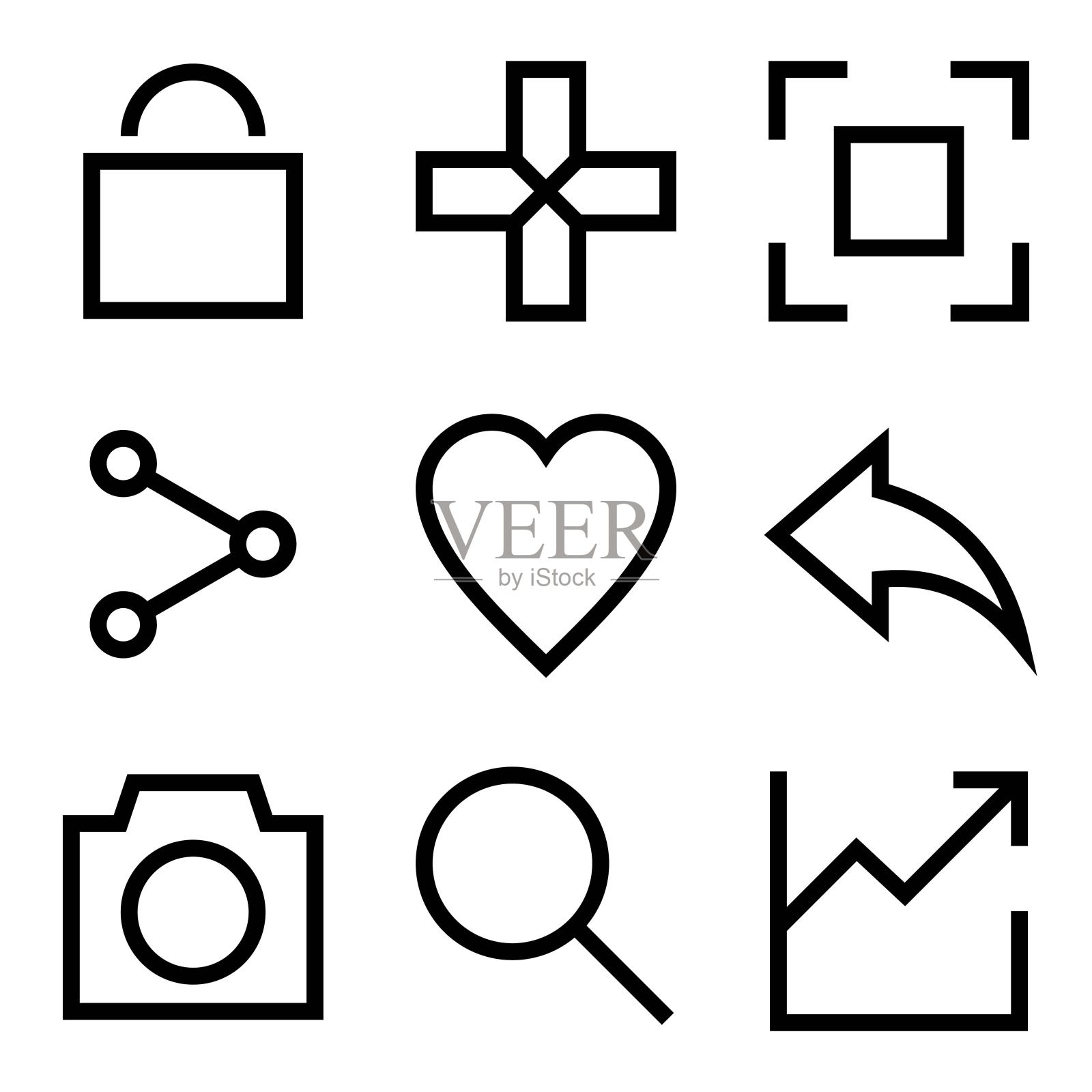 图标设计，图标，现代线性风格，向量图标素材