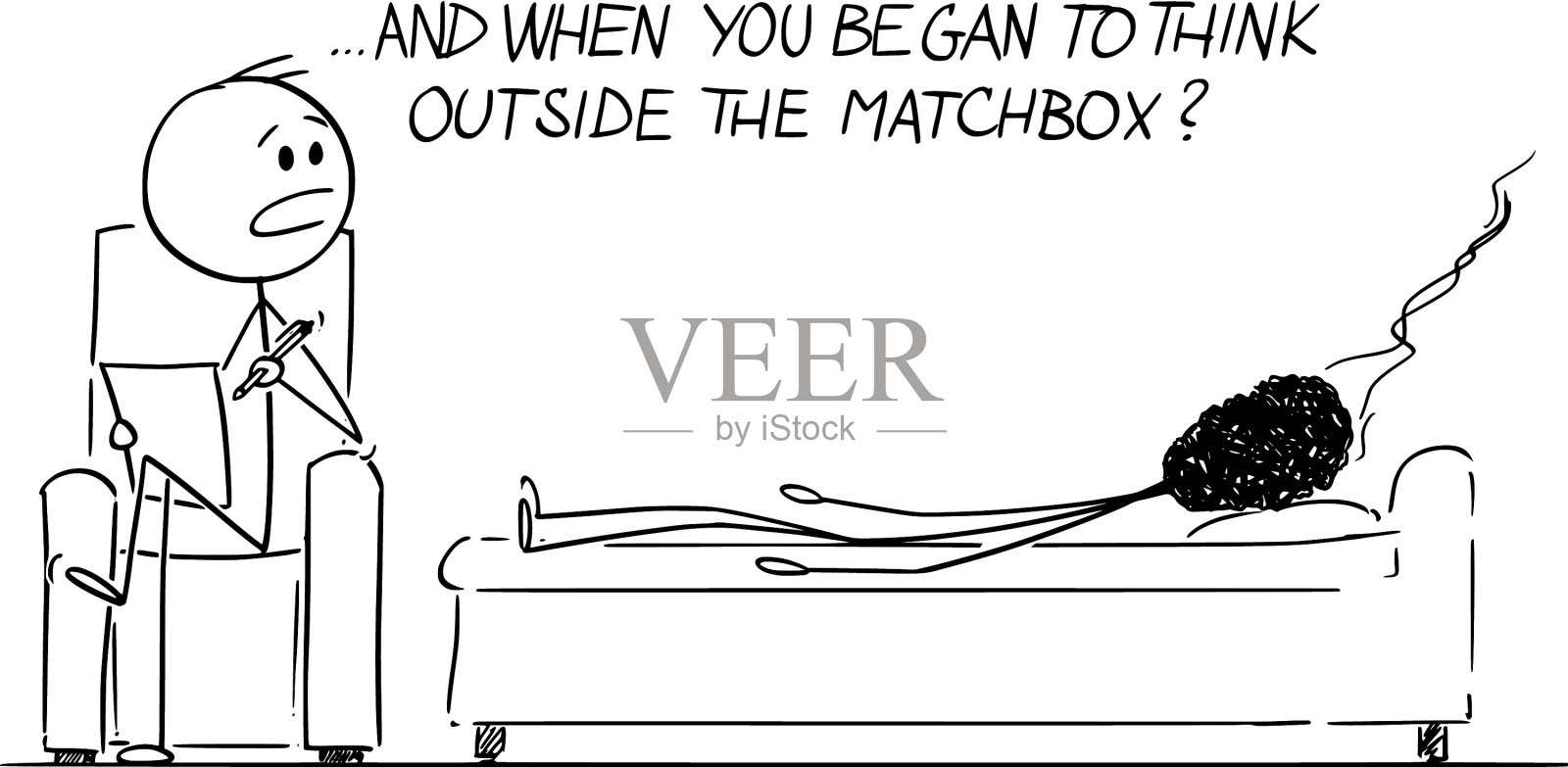 卡通倦怠，压力或疲惫的人插画图片素材