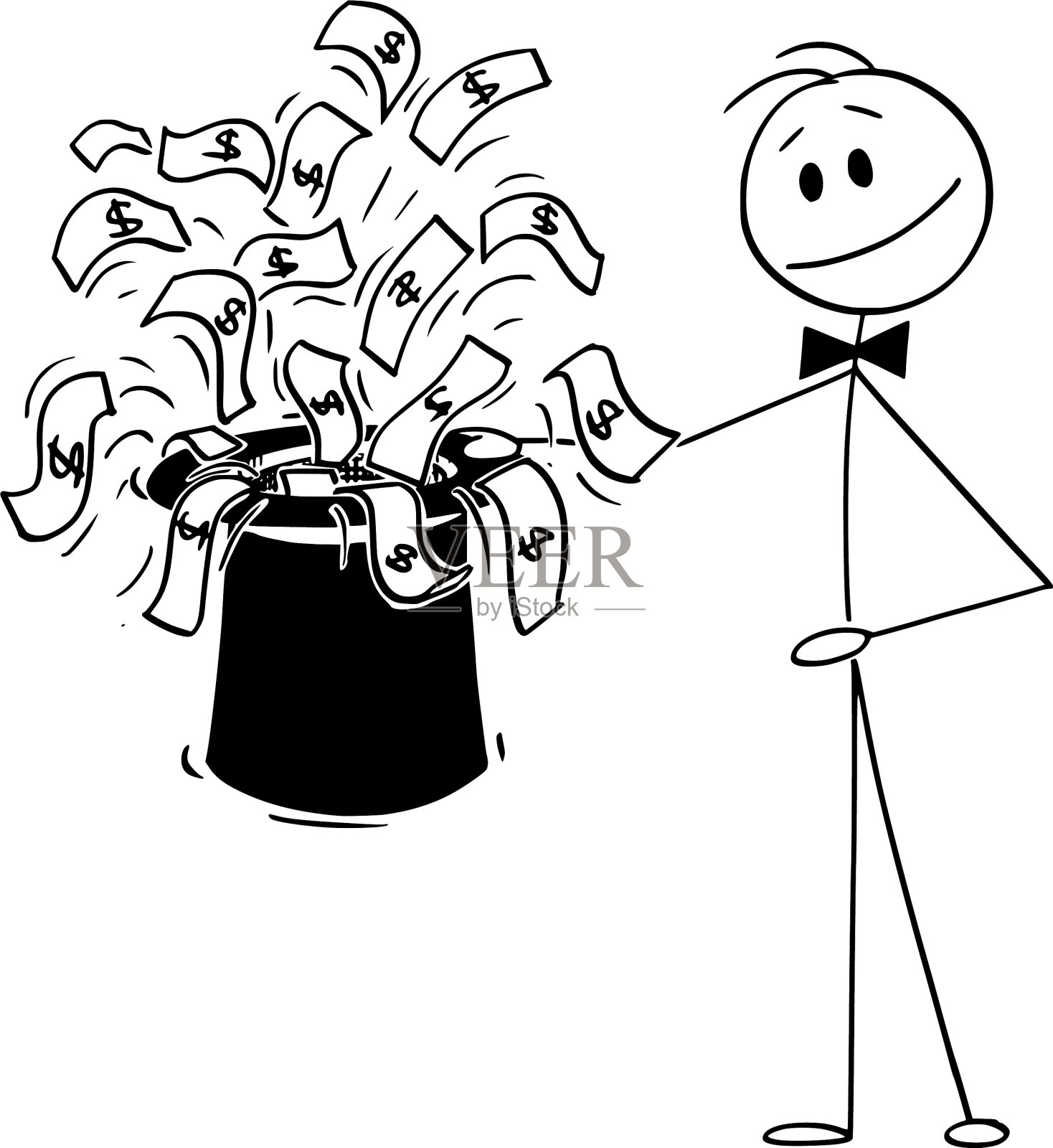 卡通商人魔术师与大黑设计元素图片