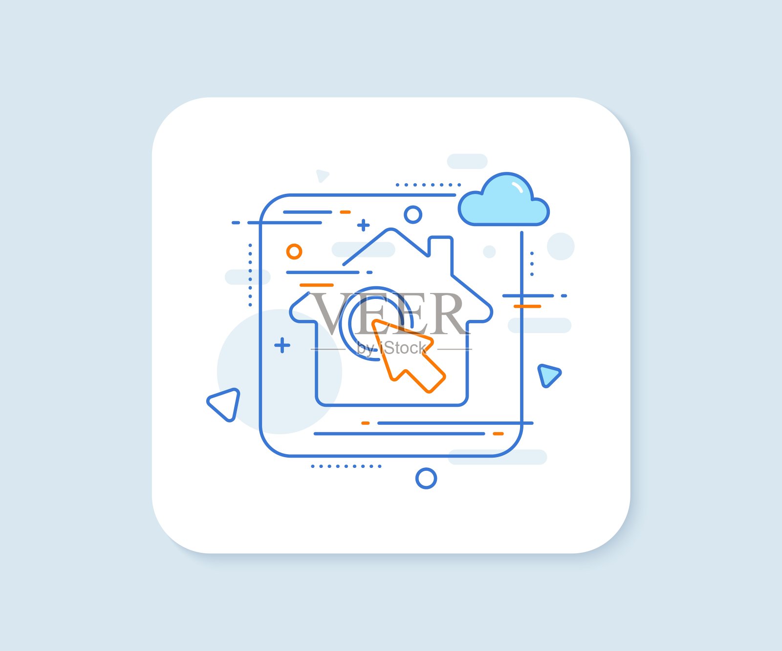 点击这里的行图标。按按钮标志。向量图标素材