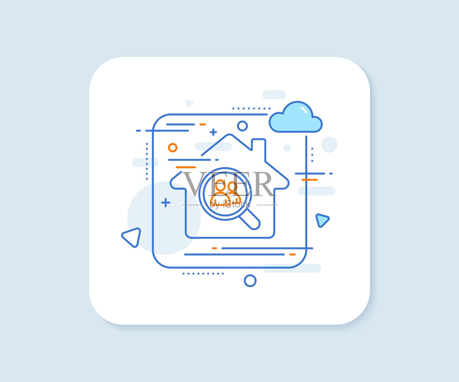 企业招聘线图标。搜索员工。向量图标素材