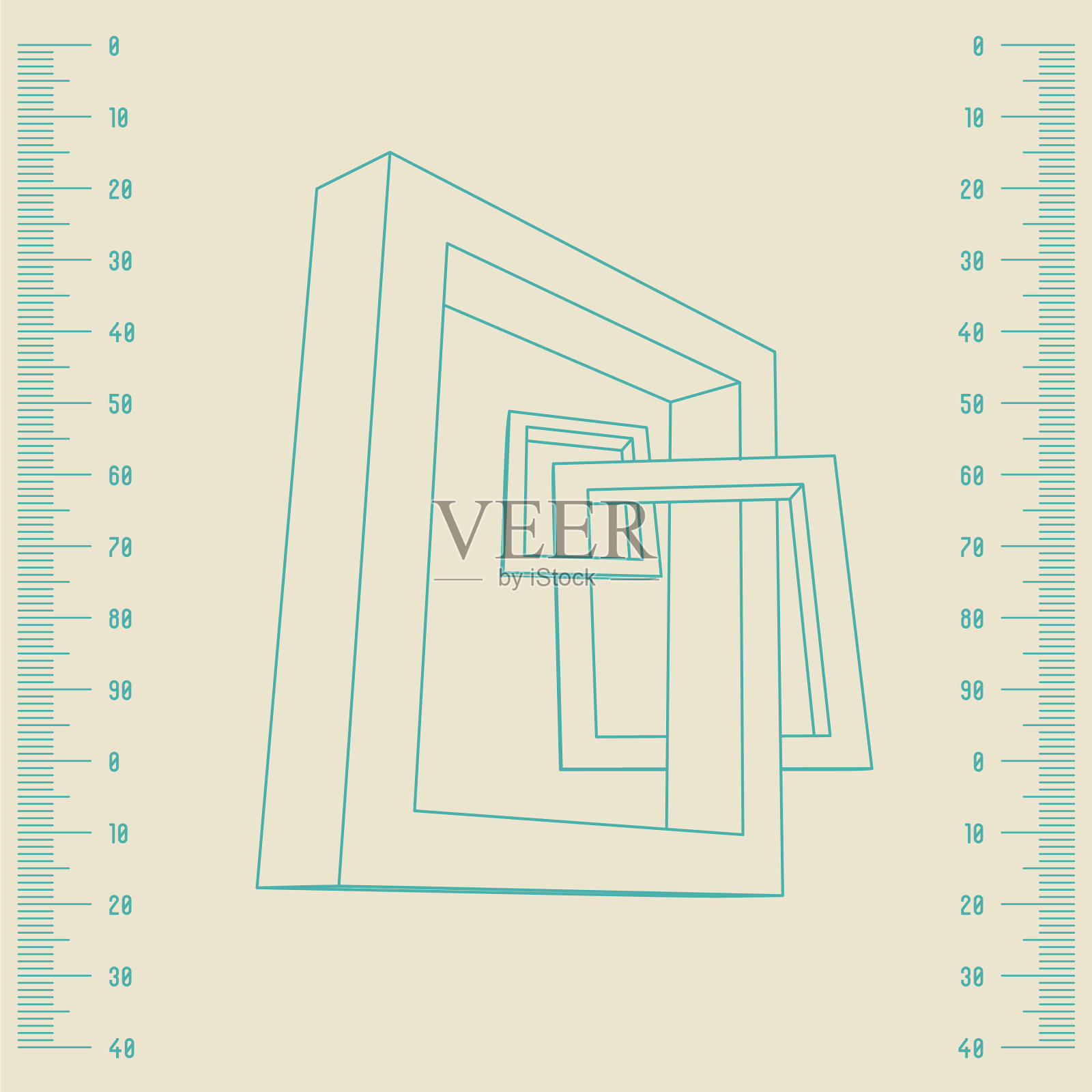 三个矩形3d框架蓝图插画图片素材