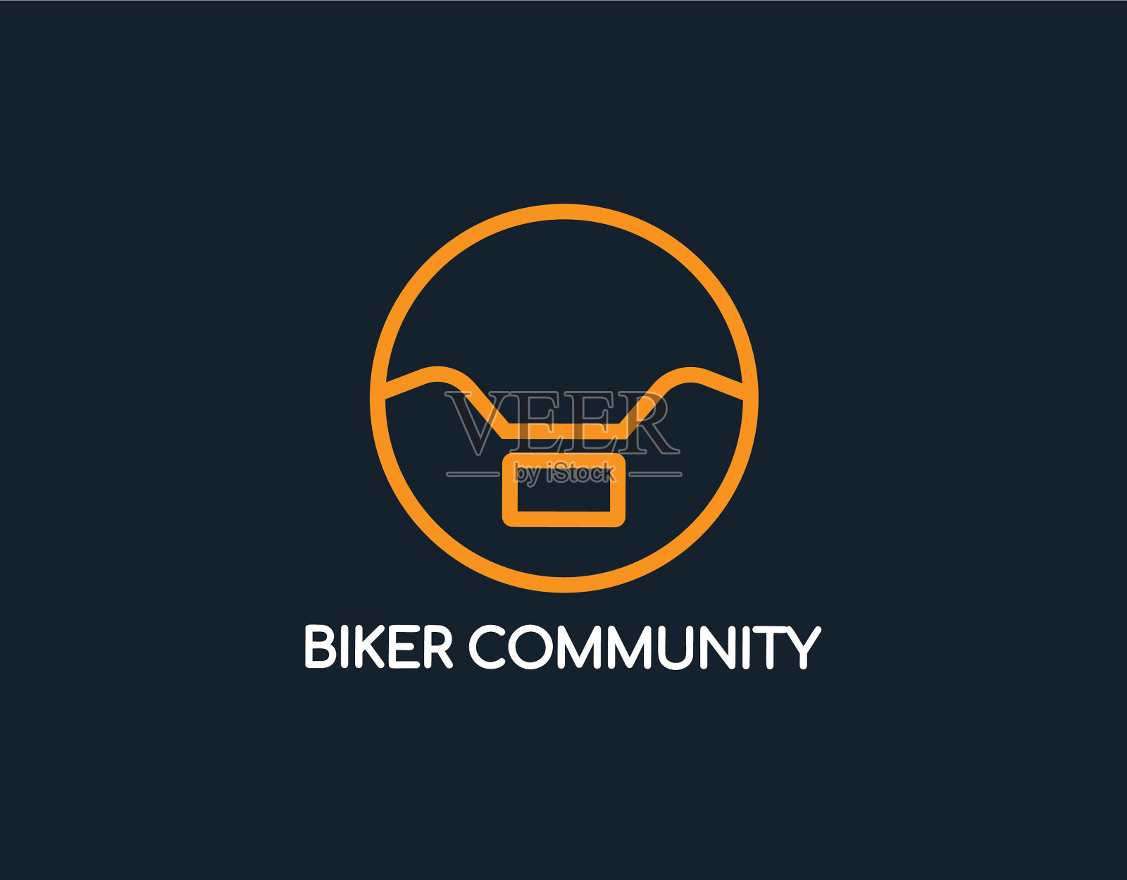 独特而简单的摩托车俱乐部标志插画图片素材