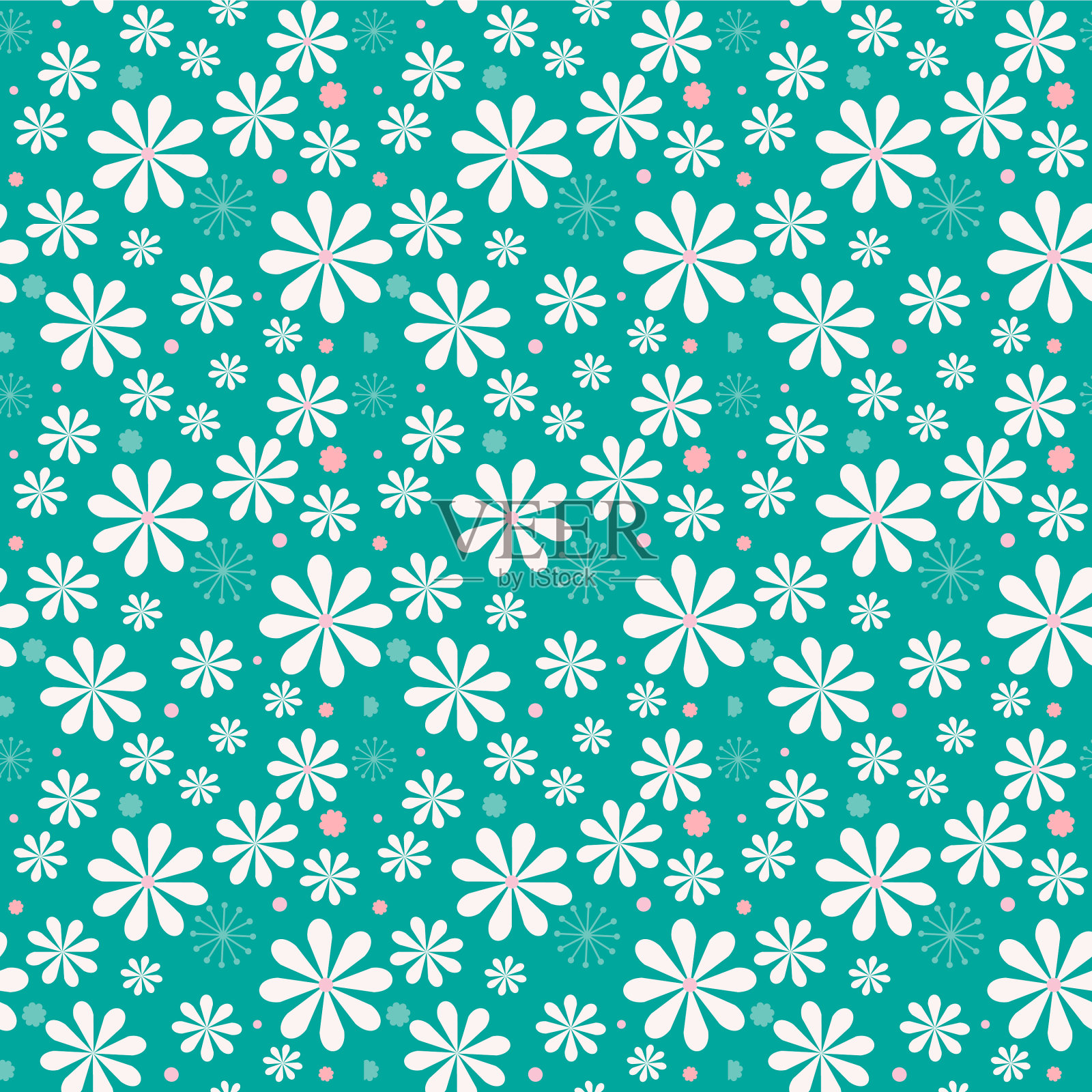 简单的花卉图案插画图片素材