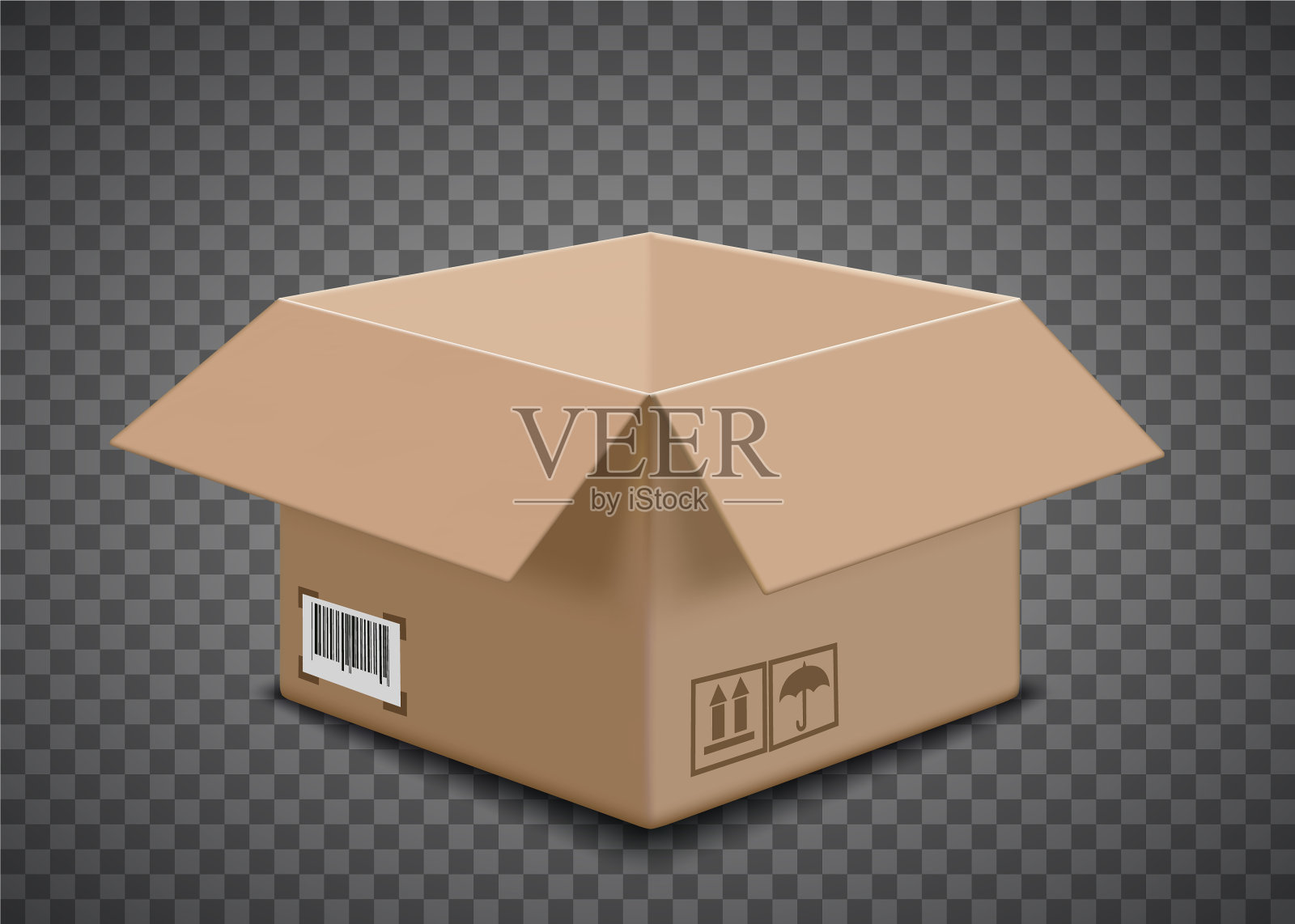 打开空纸板箱设计模板素材