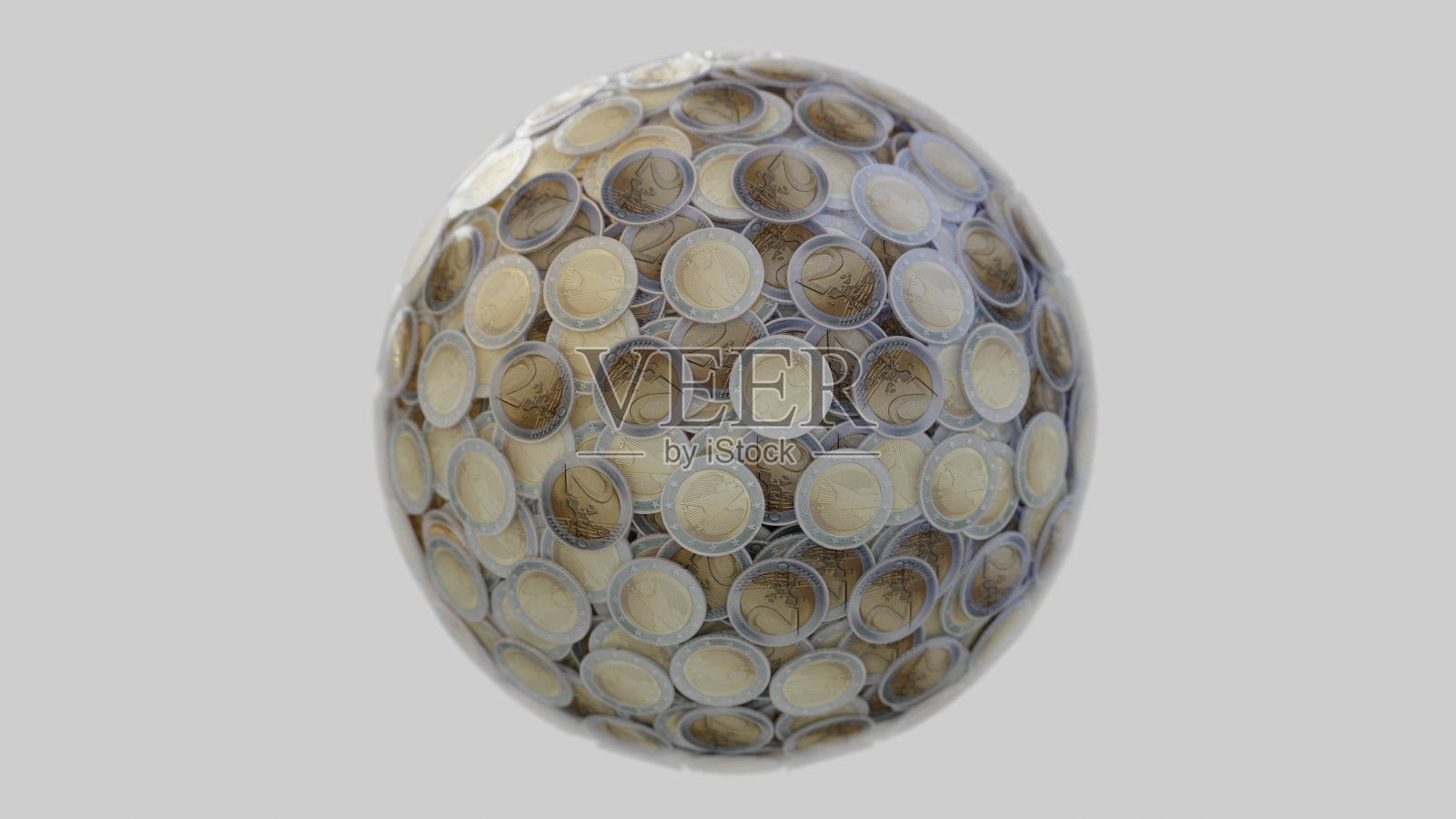 两个欧元硬币球照片摄影图片