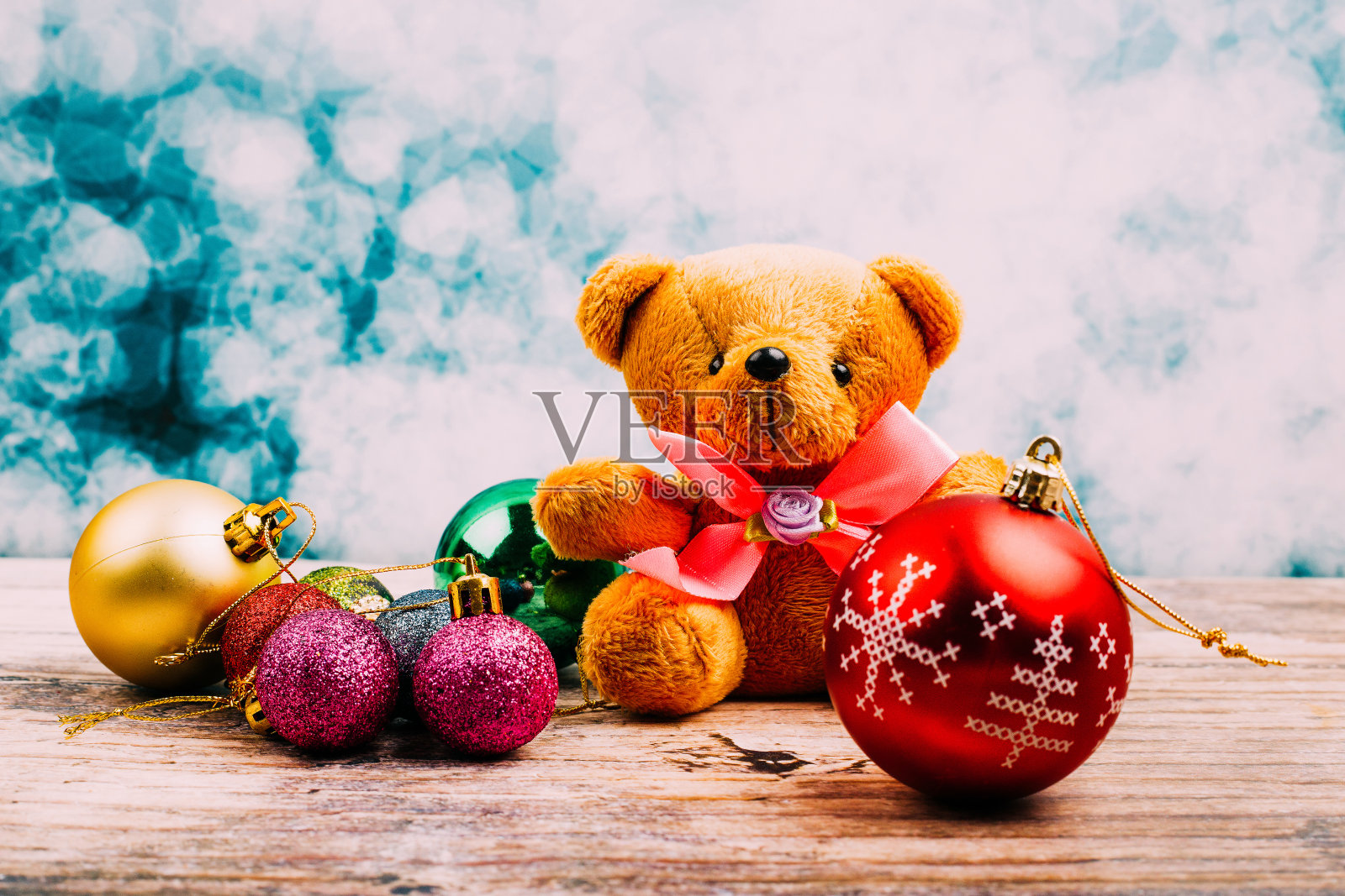 彩色圣诞树装饰背景照片摄影图片