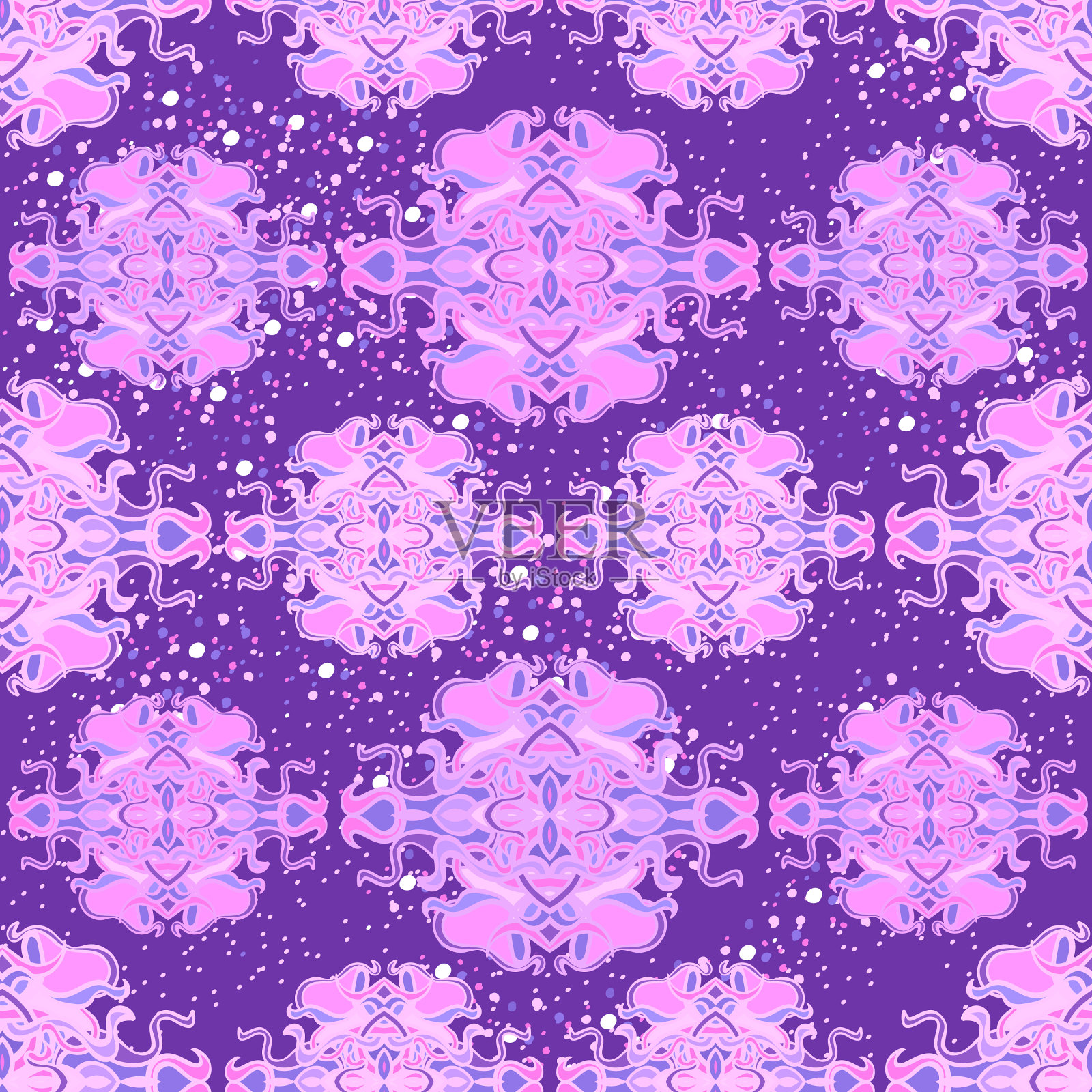 无缝图案与彩色抽象形状插画图片素材