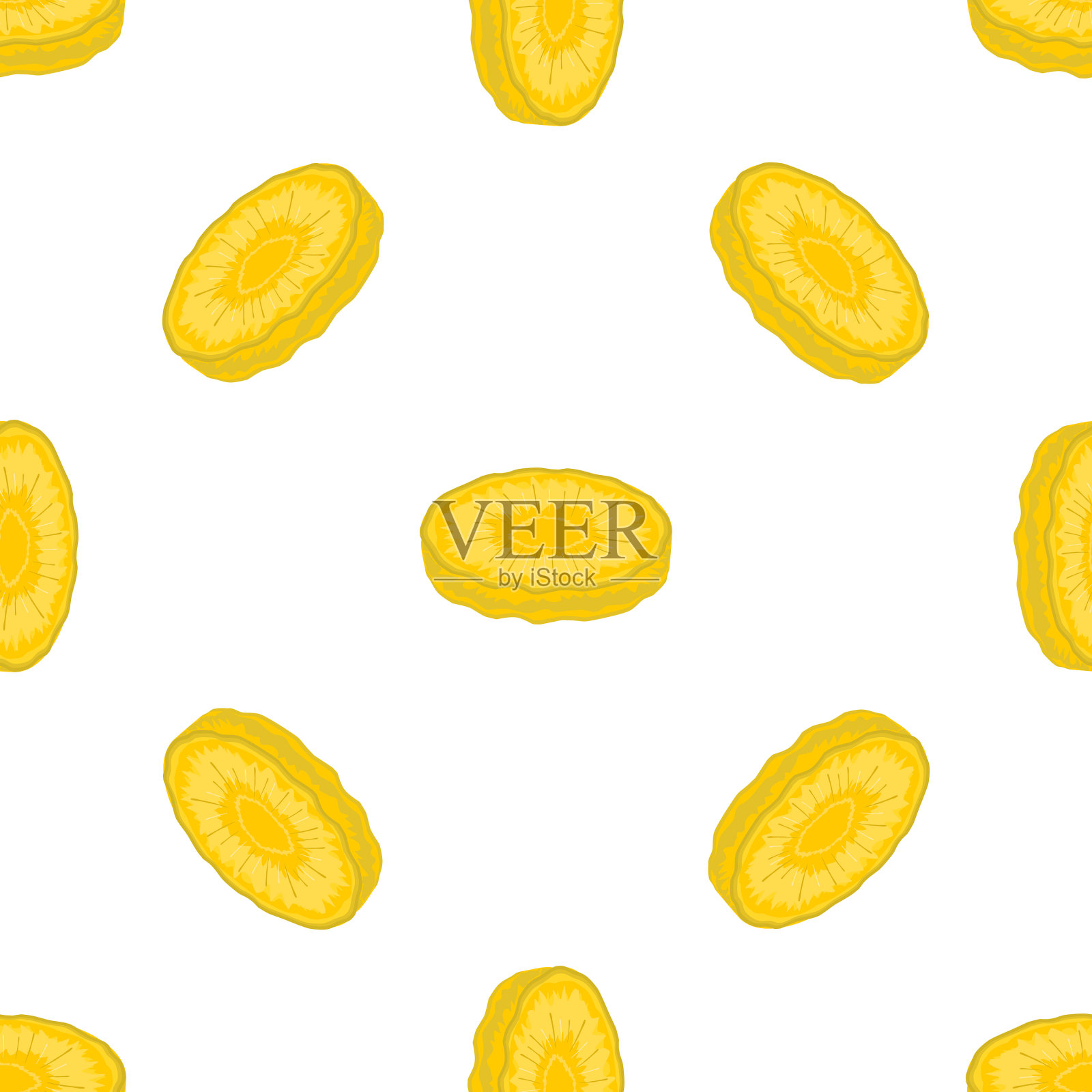 主题上大的彩色无缝菠萝插画图片素材