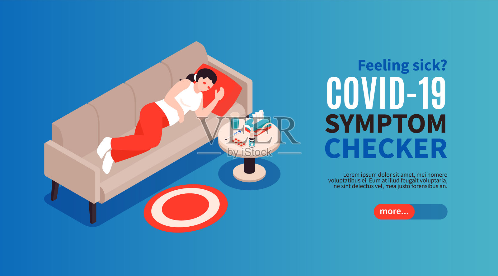 COVID-19症状横横幅插画图片素材