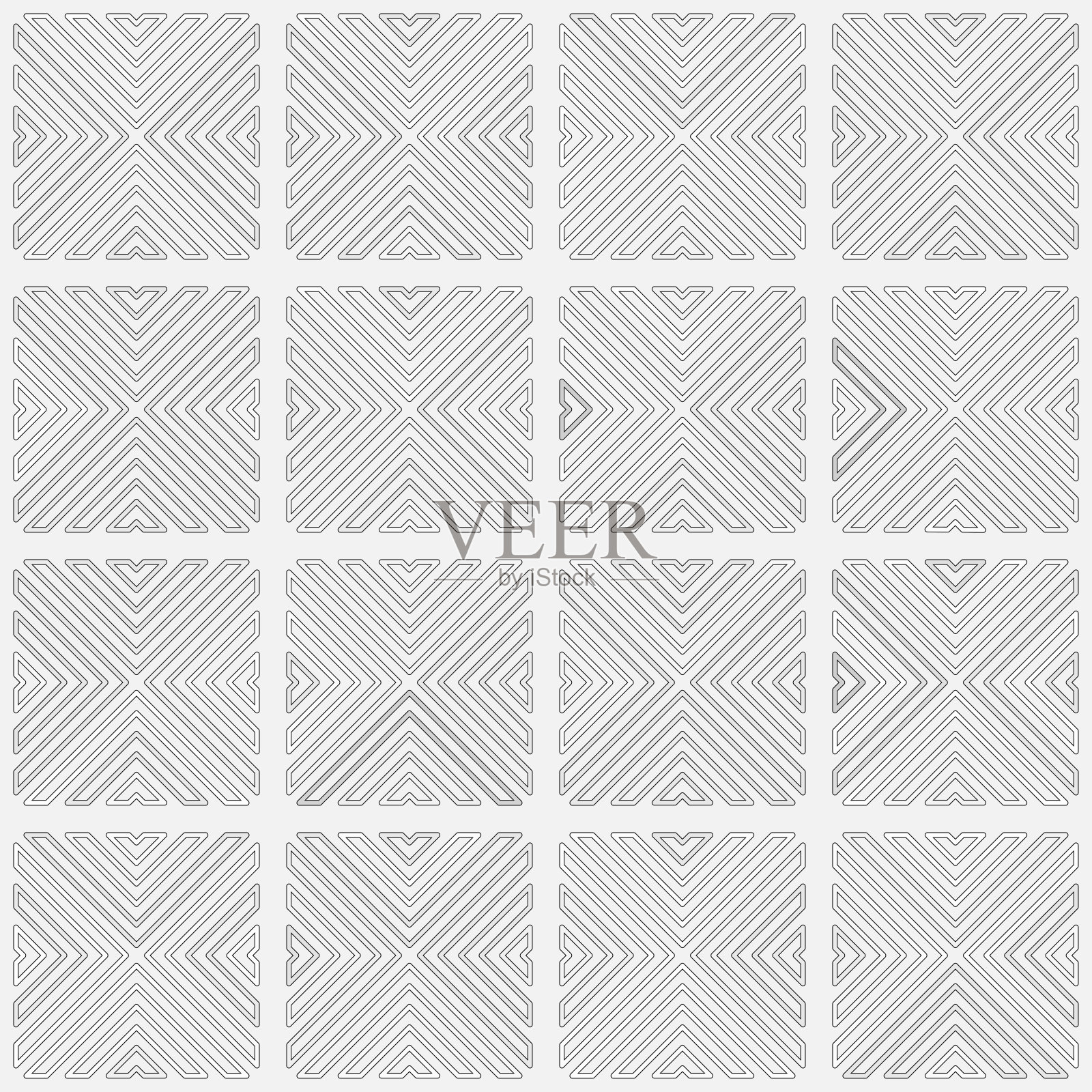 抽象的灰色和白色方形图案背景，砖块，幻觉插画图片素材