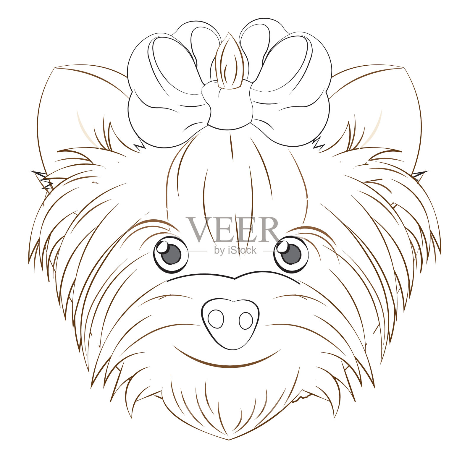 约克郡犬涂色书插画图片素材