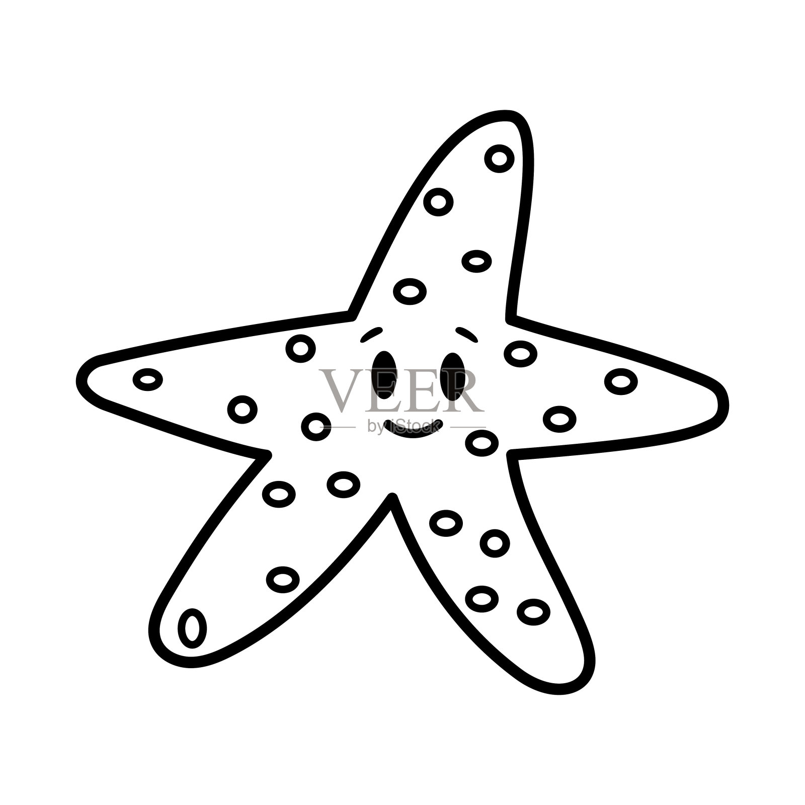 孤立的卡通海星设计元素图片