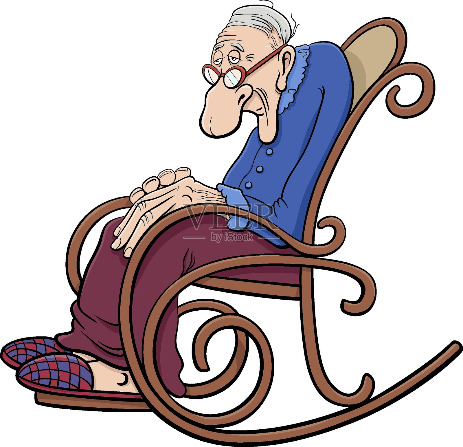 卡通高年级的摇椅漫画人物设计元素图片