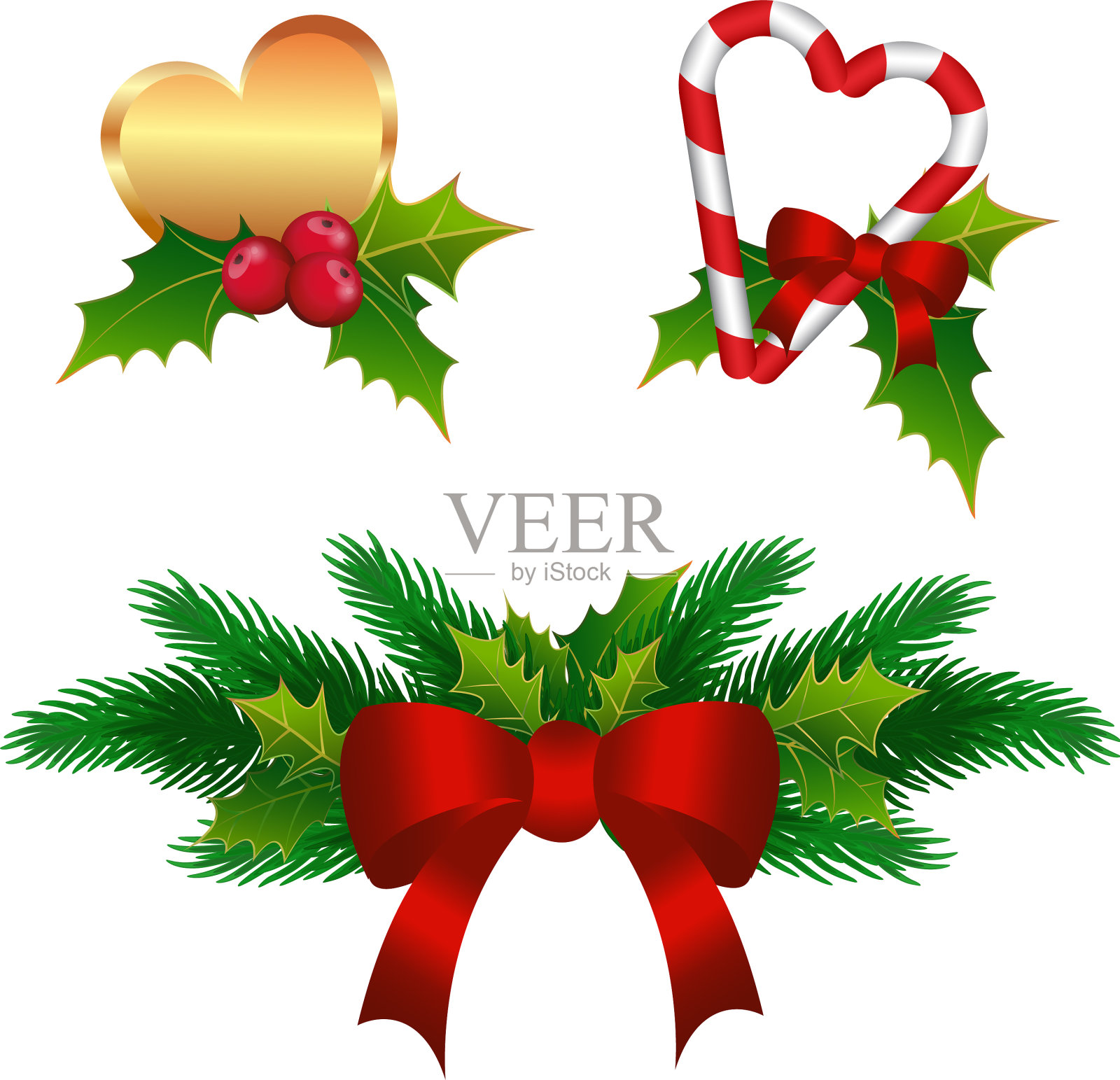 圣诞小作文孤立集设计元素图片