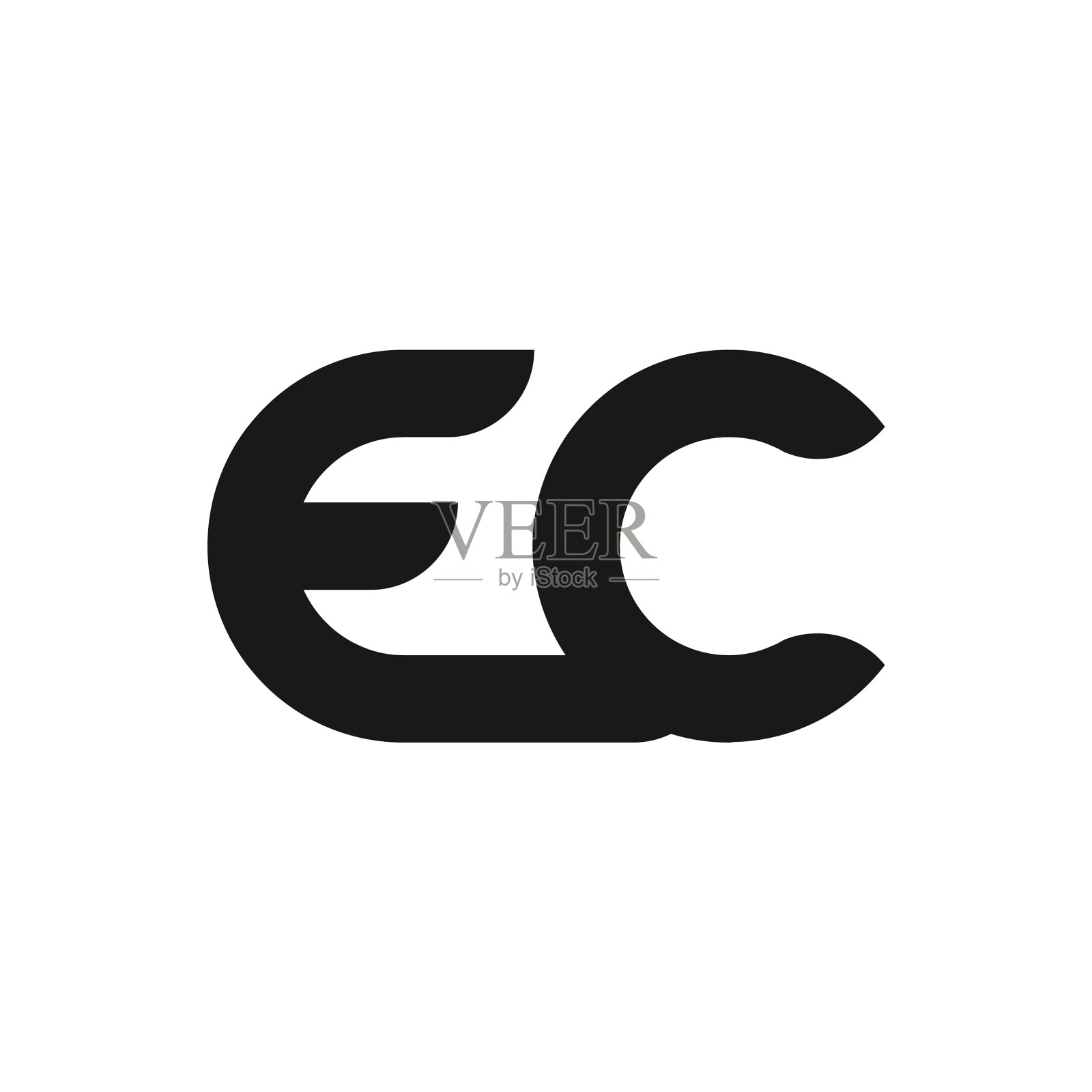 Ec字母标志设计风格简约设计元素图片