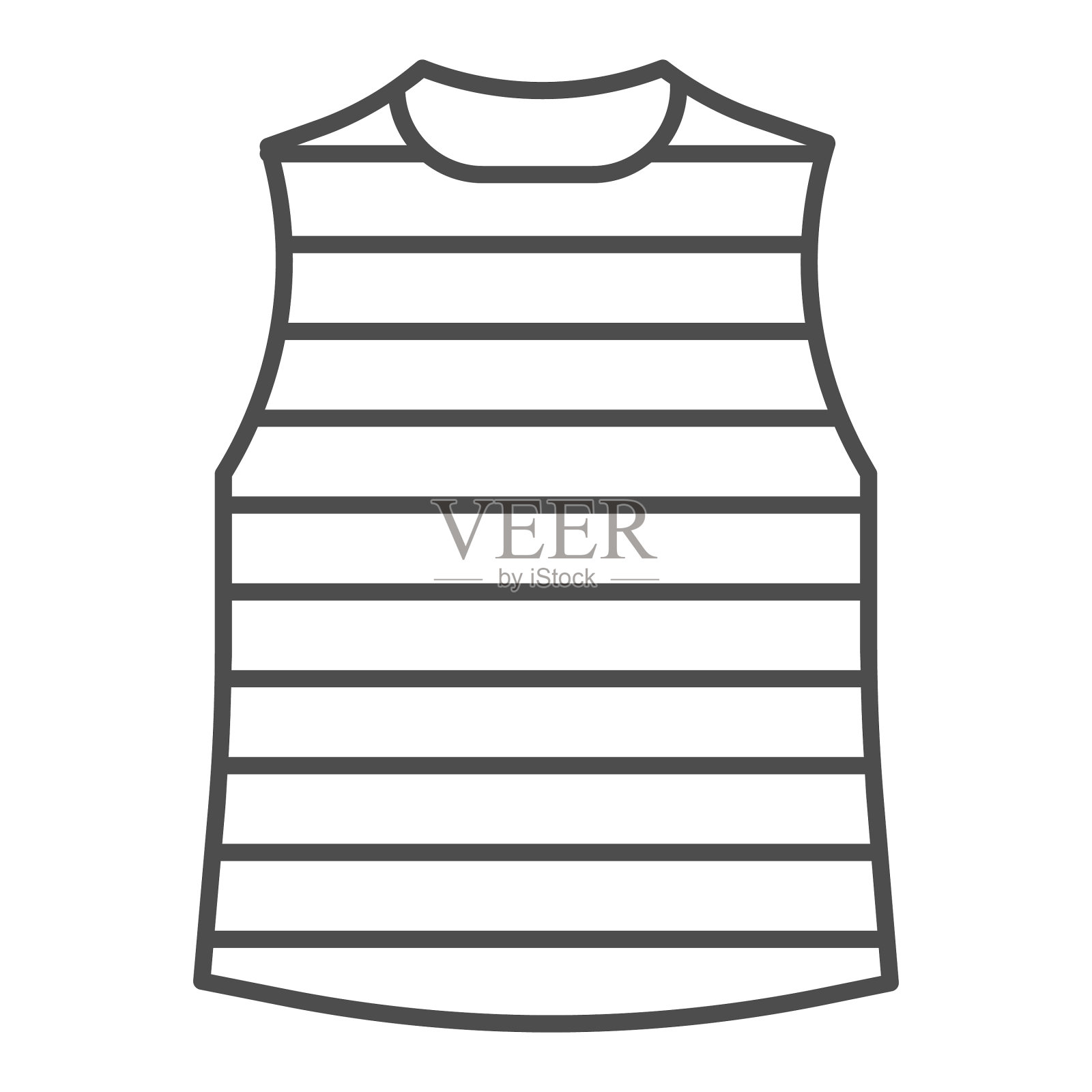 条纹背心细线图标夏装插画图片素材