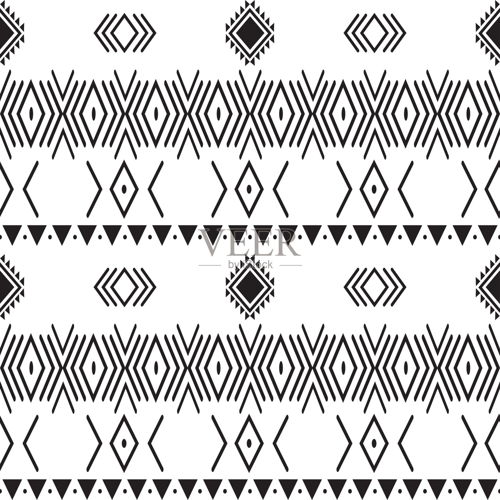 无缝模式与主题阿兹特克部落几何形状插画图片素材