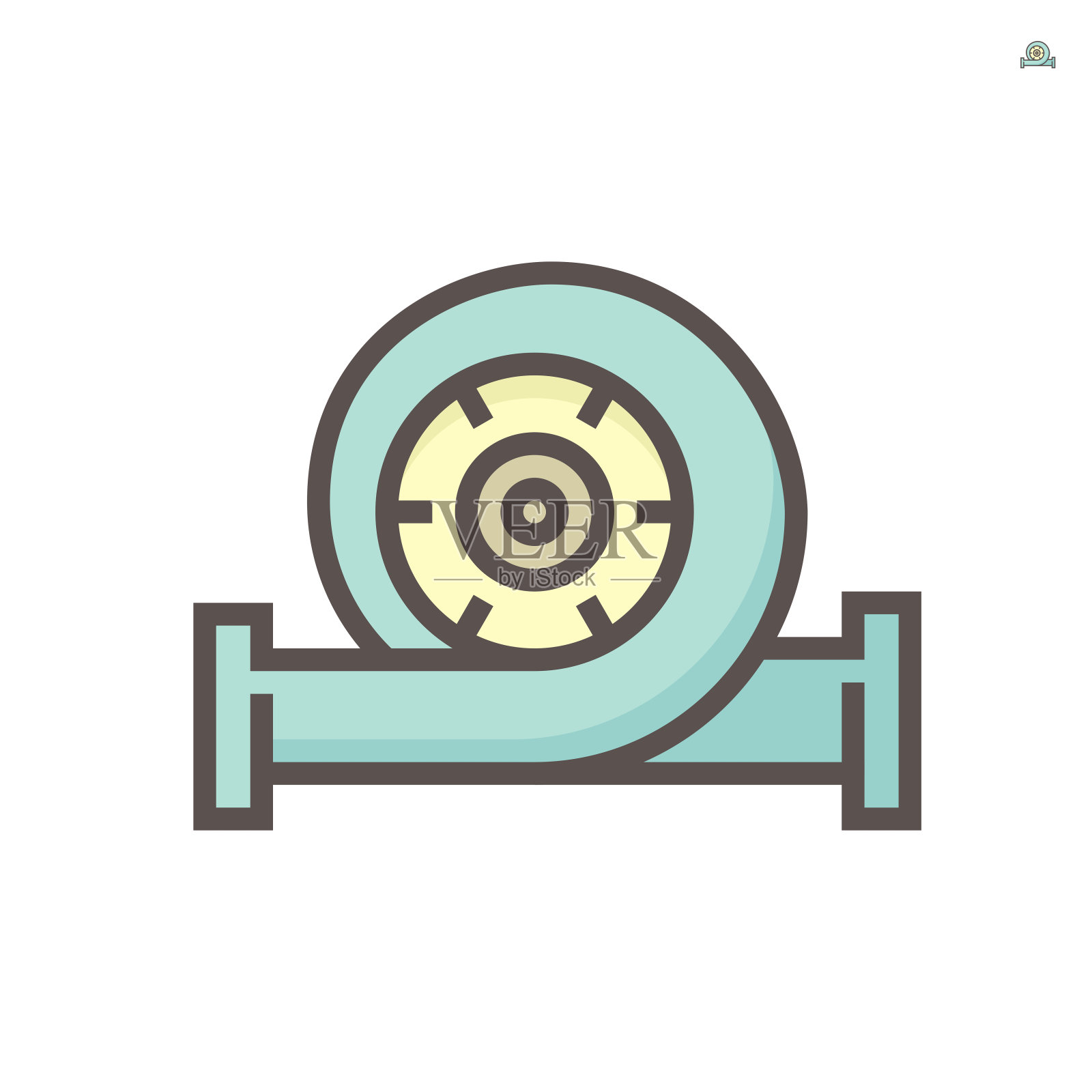 水泵或离心泵矢量图标。插画图片素材