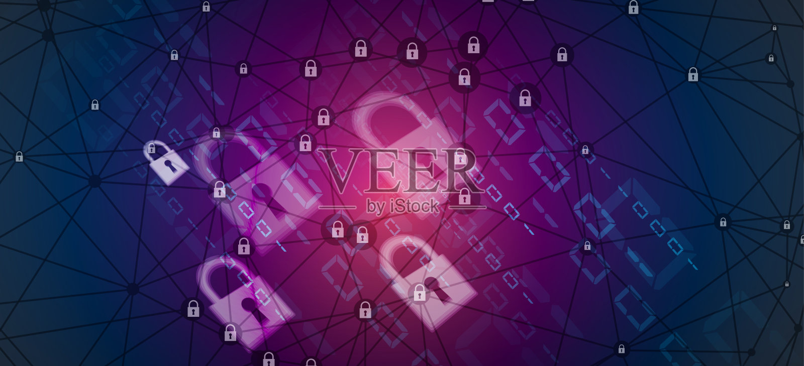 技术安全概念。现代安全数字背景插画图片素材