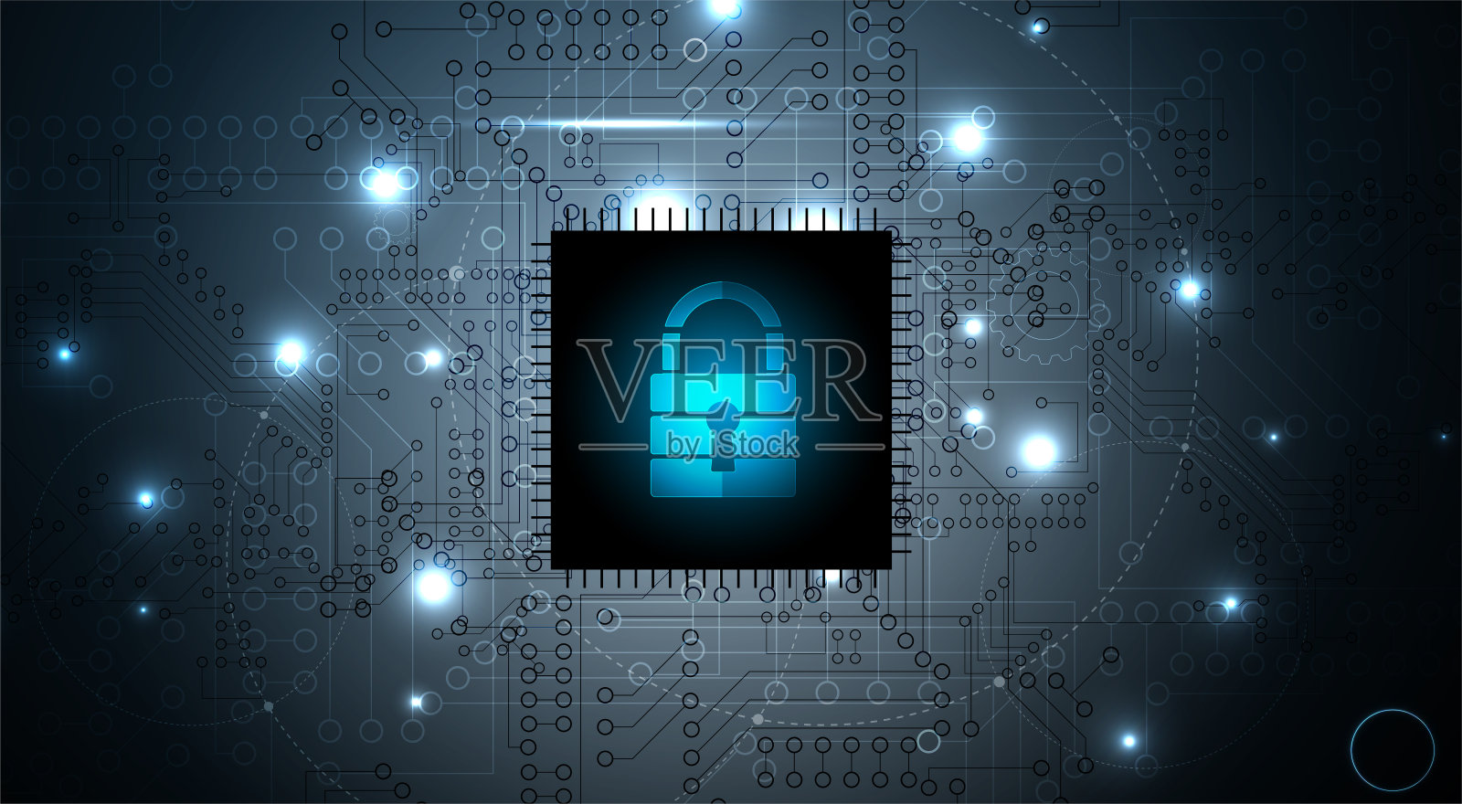 技术安全概念。现代安全数字背景插画图片素材