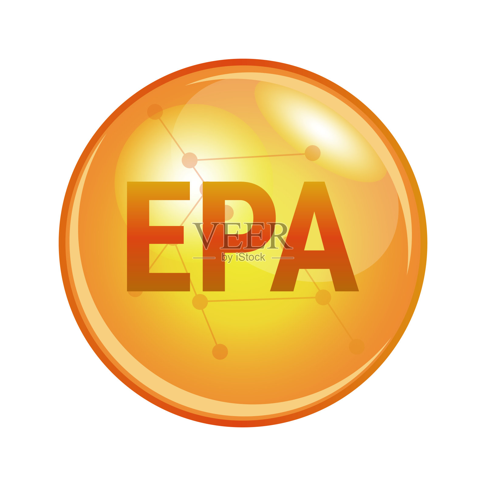 EPA -3脂肪酸胶囊。健康矢量图标。插画图片素材