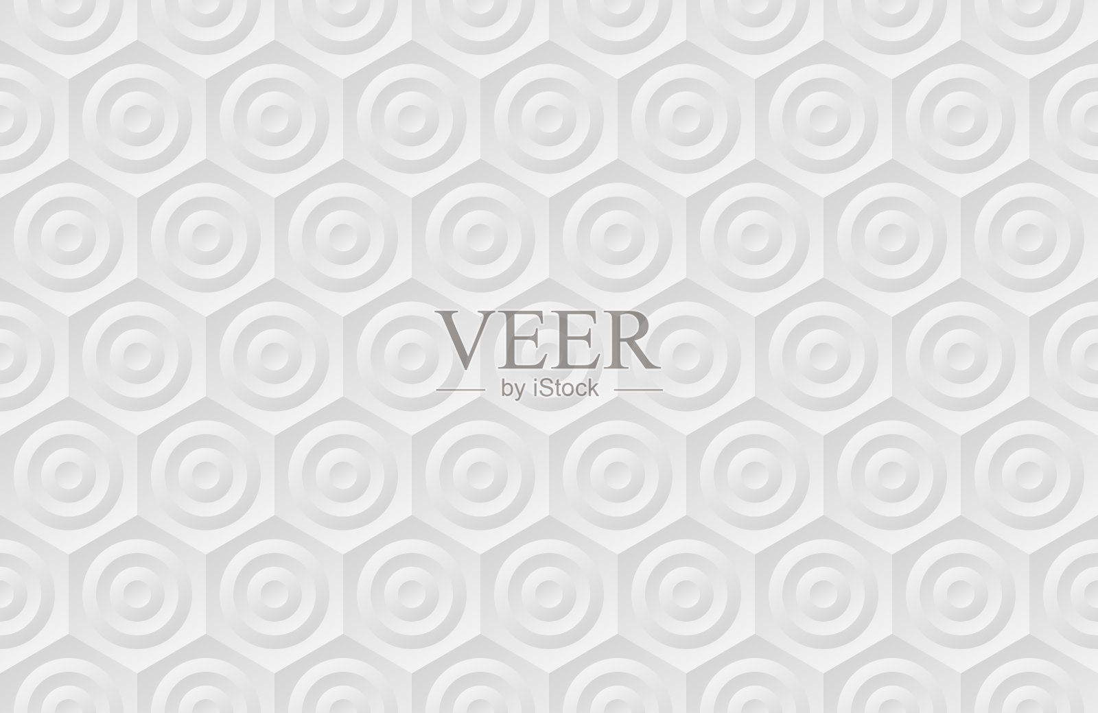 3D白色渐变圆在六边形形状插画图片素材