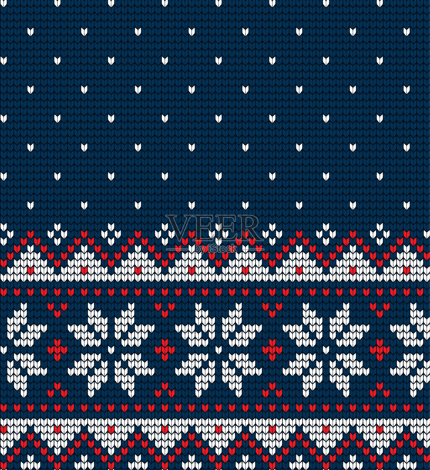 针织圣诞和新年图案北欧风格，插图插画图片素材