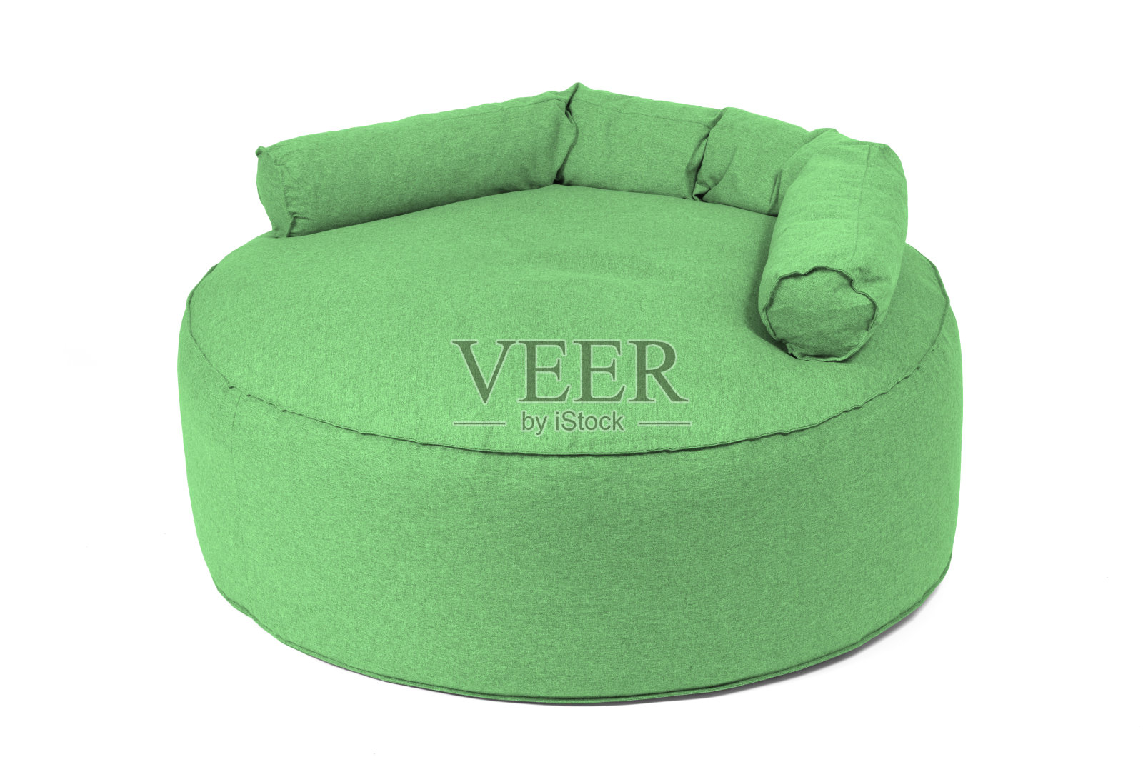 巨大的绿色豆袋孤立在白色的背景上照片摄影图片