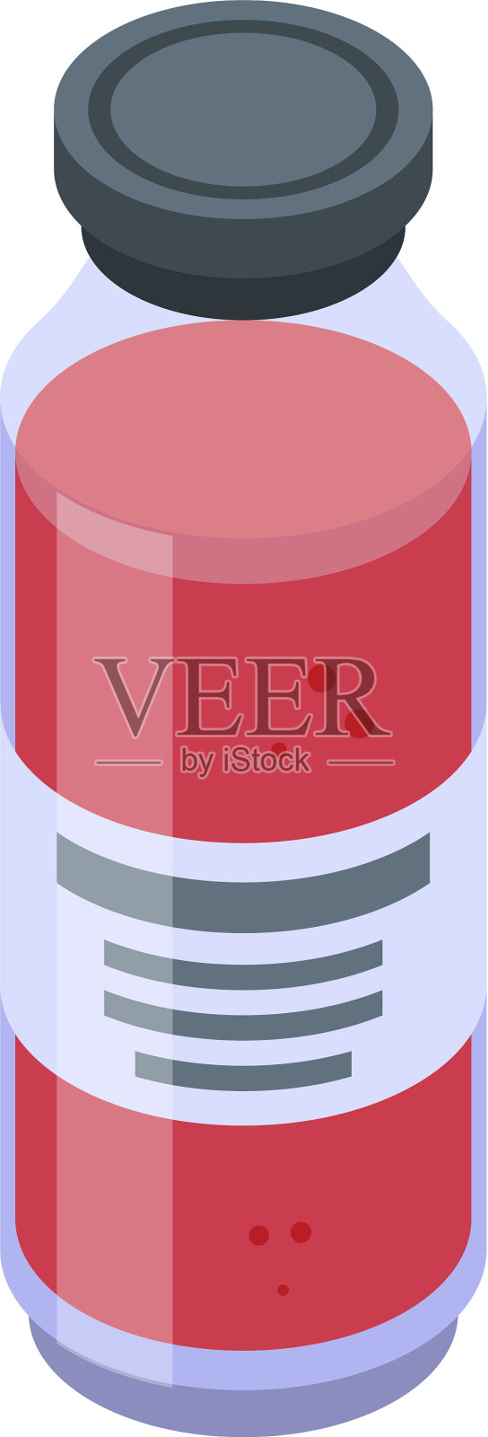 树莓汁瓶图标等距风格插画图片素材