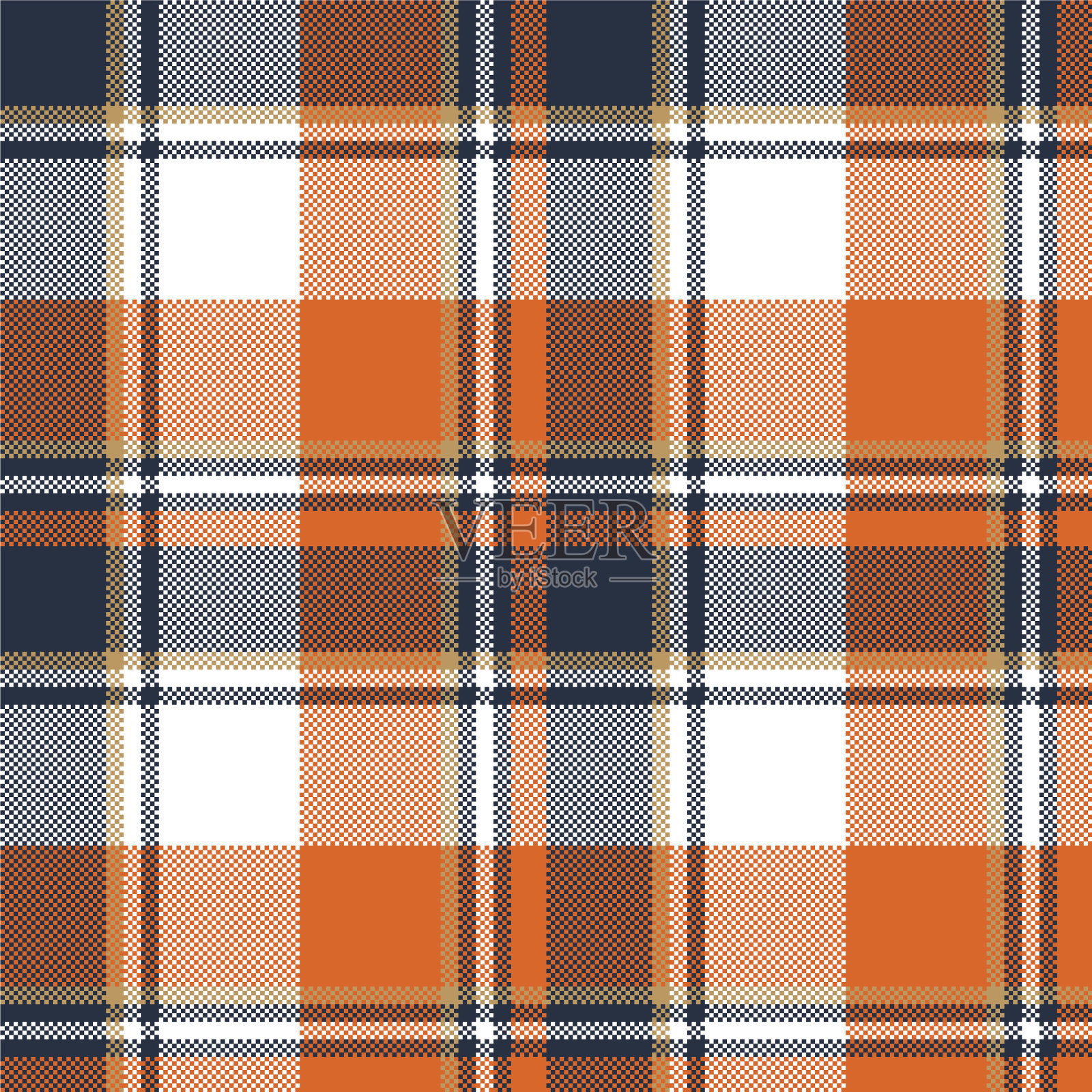 橙色格子无缝图案插画图片素材