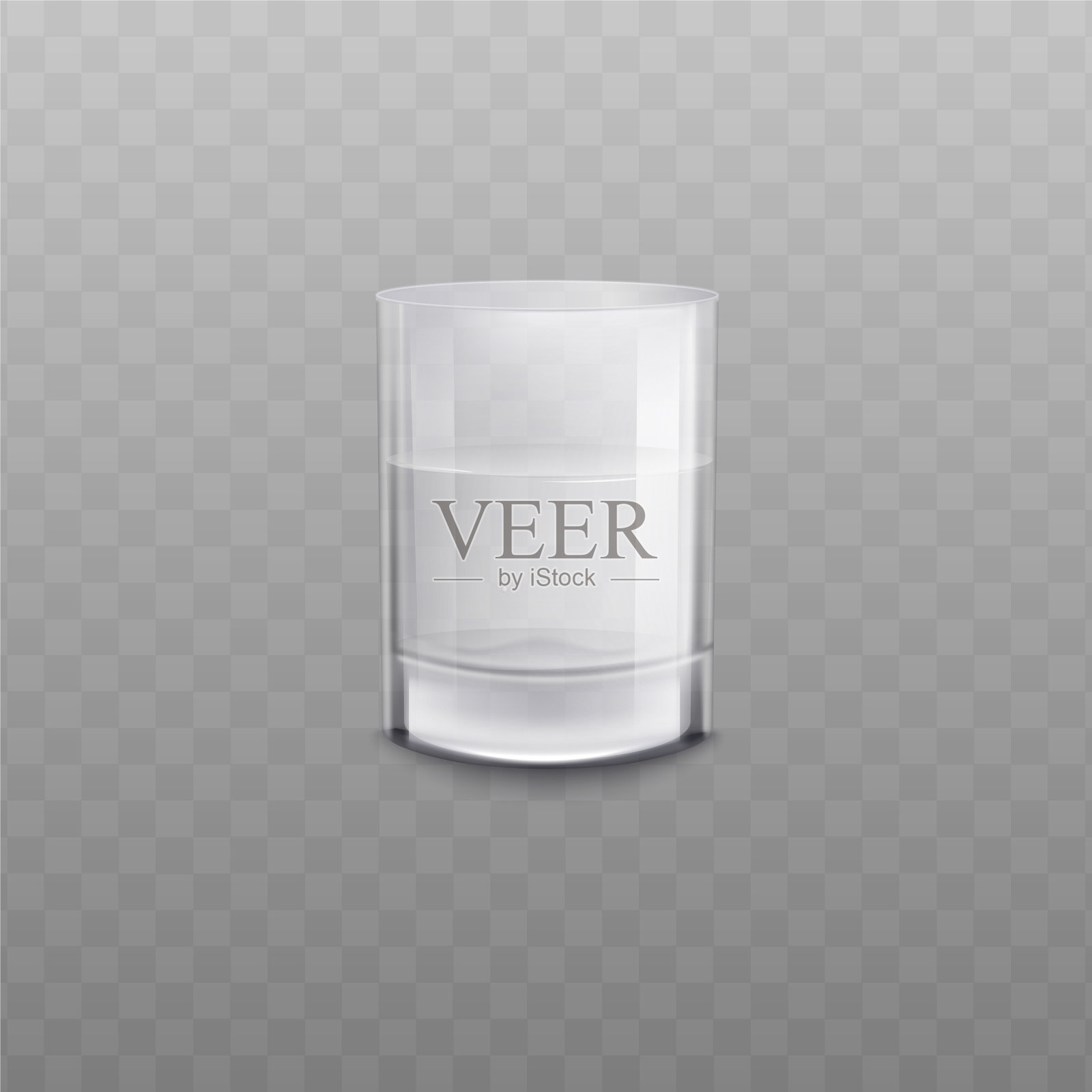 逼真的玻璃水隔离上透明插画图片素材