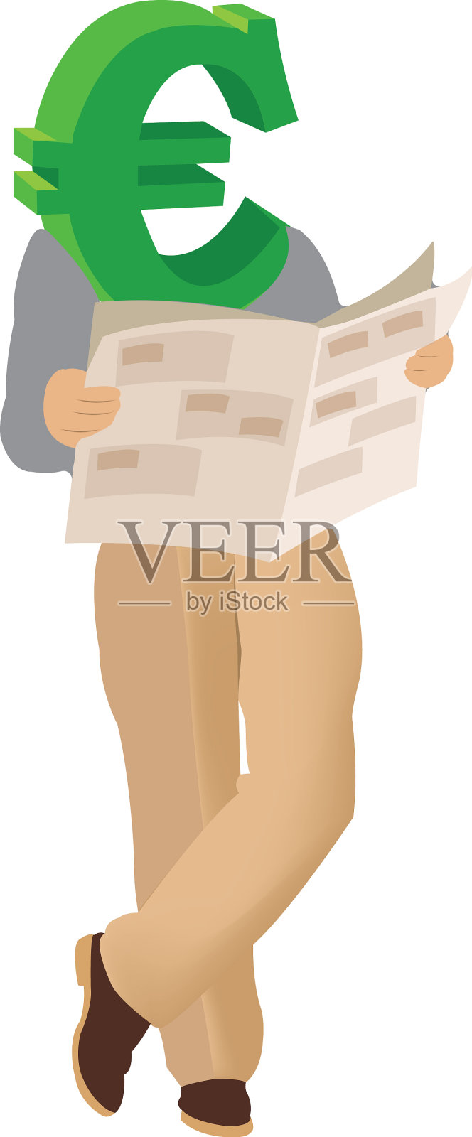 半身像正在看经济报纸设计元素图片