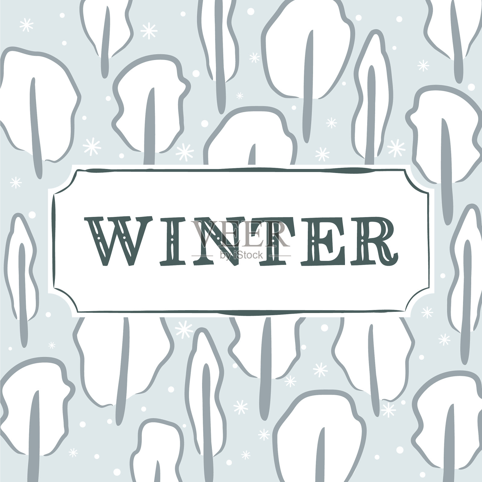 冬季模式的季节日历插画图片素材