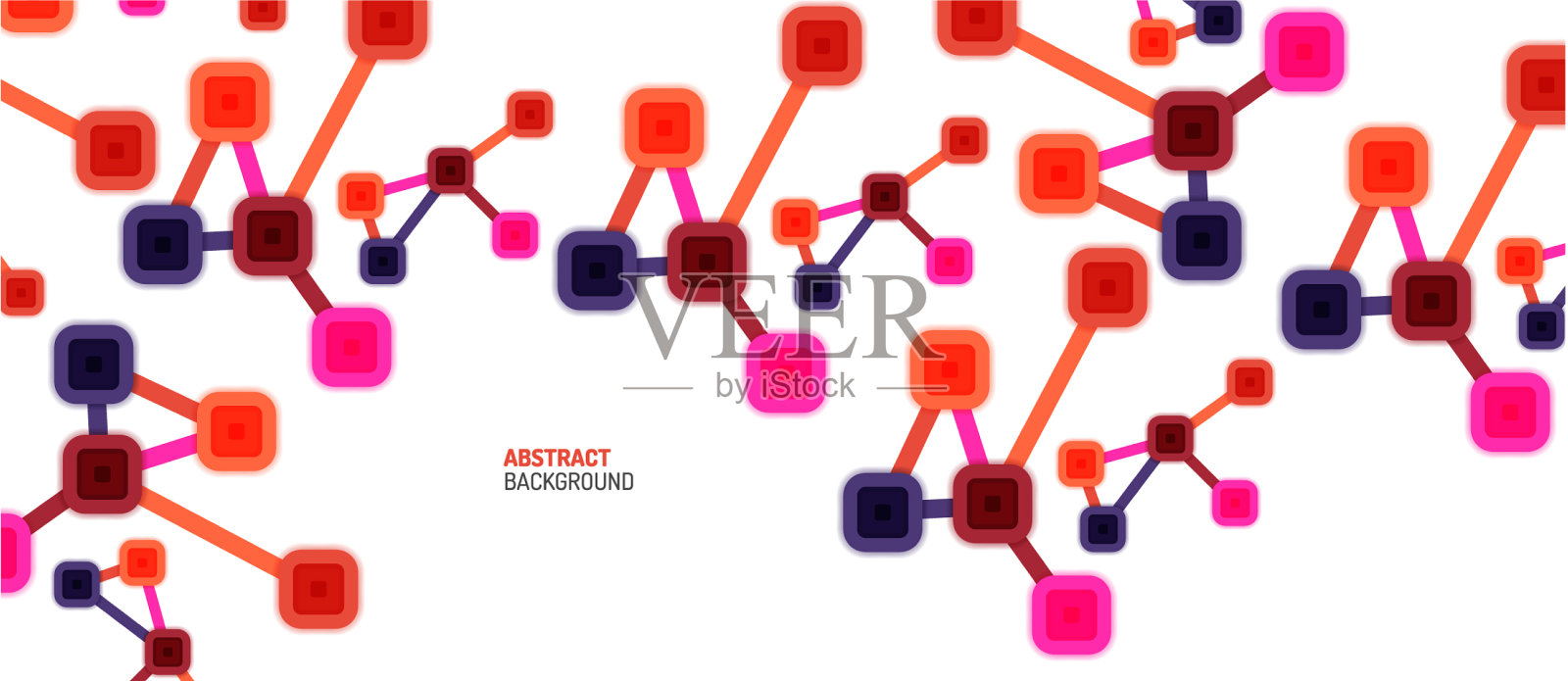 抽象的正方形网点连接方式设计元素图片