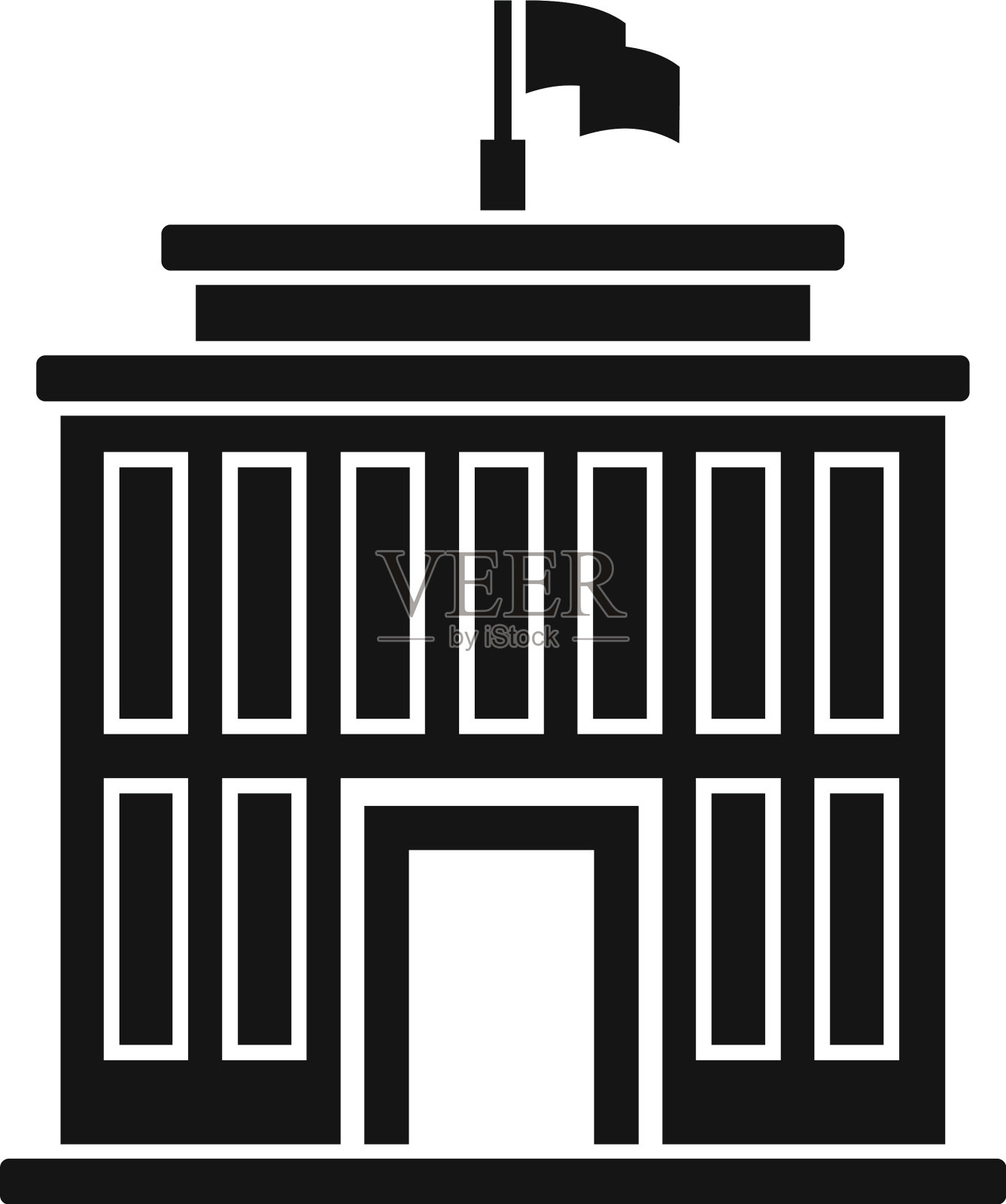 学院建筑icon简约风格图标素材