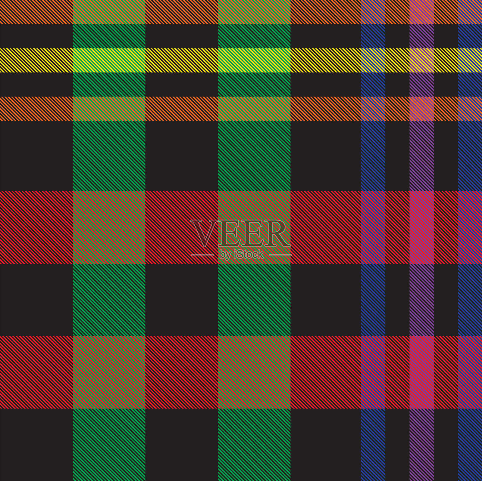 彩虹格子呢格子无缝图案插画图片素材