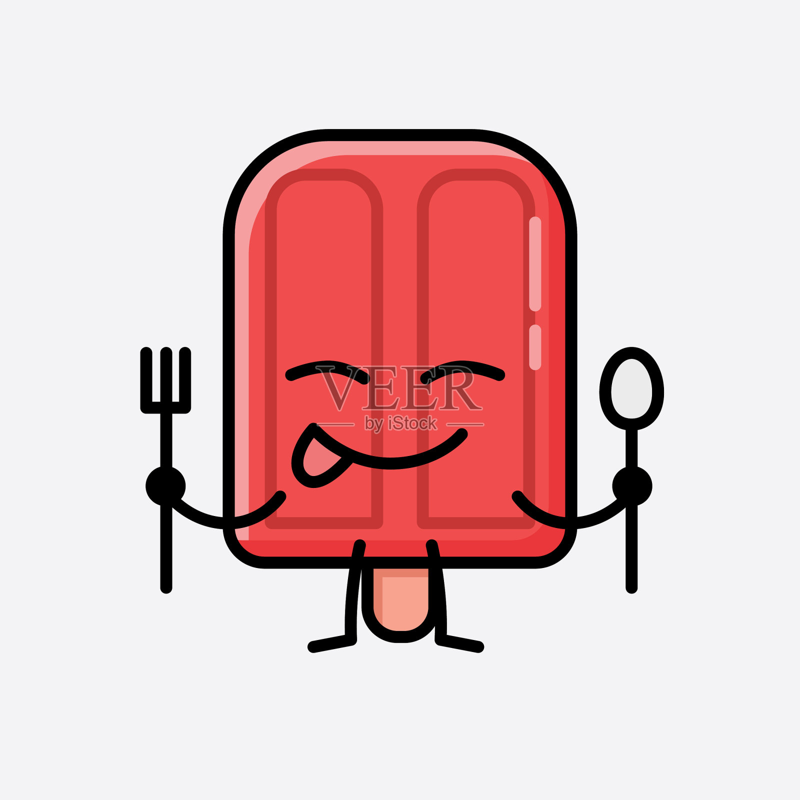 可爱的冰棒吉祥物人物在平面设计插画图片素材