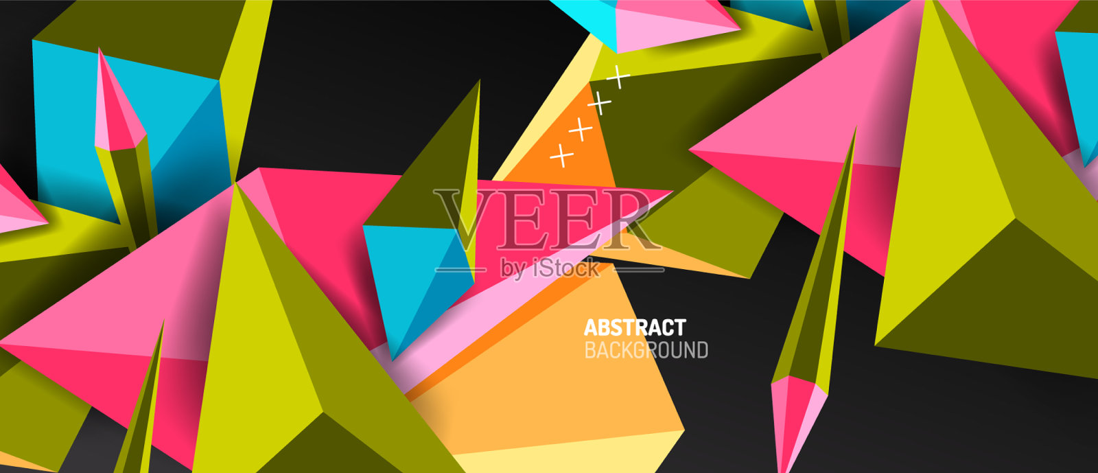 时尚简单的三角形抽象背景插画图片素材