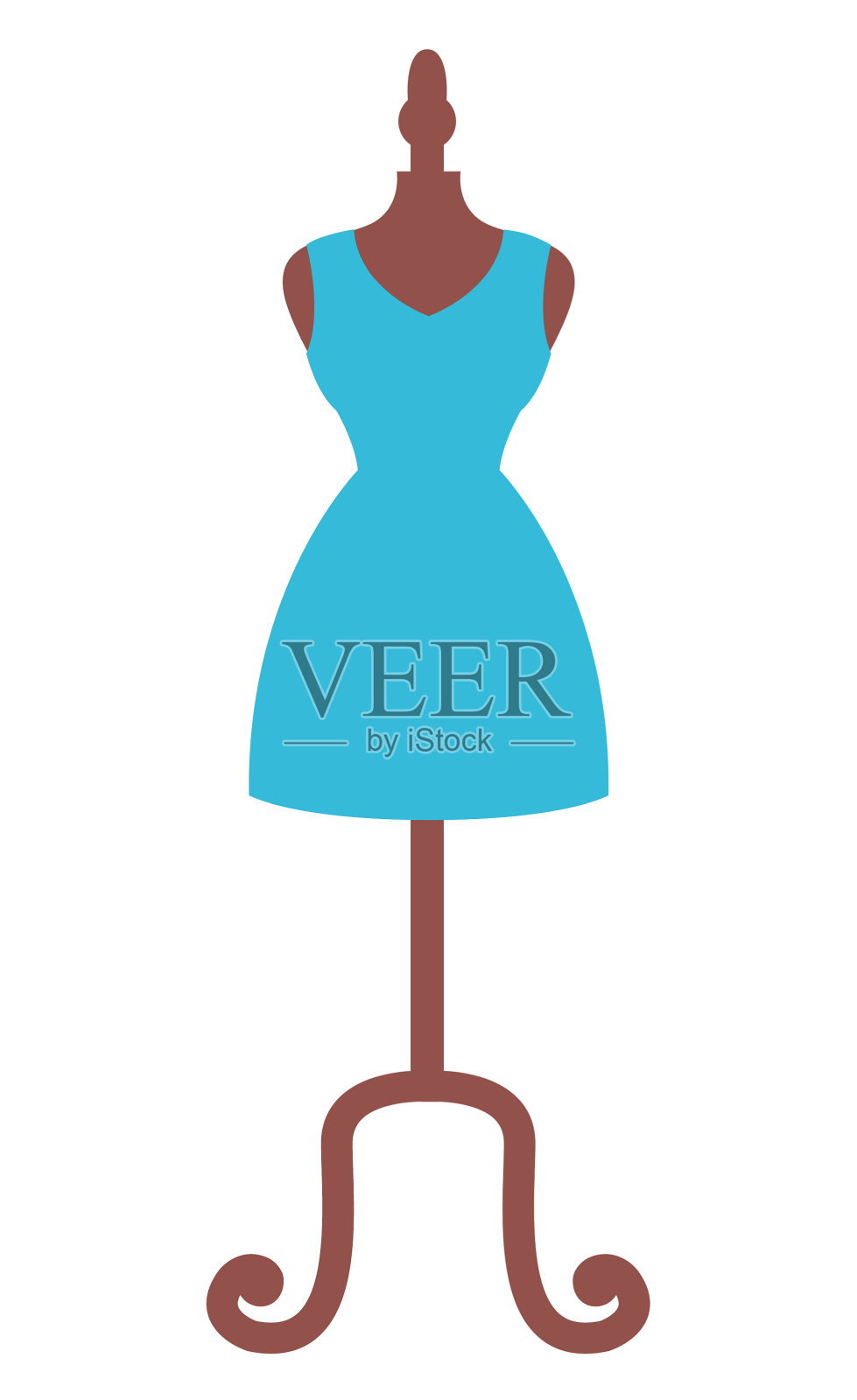 蓝色衣服上的人体模型孤立的形象设计元素图片