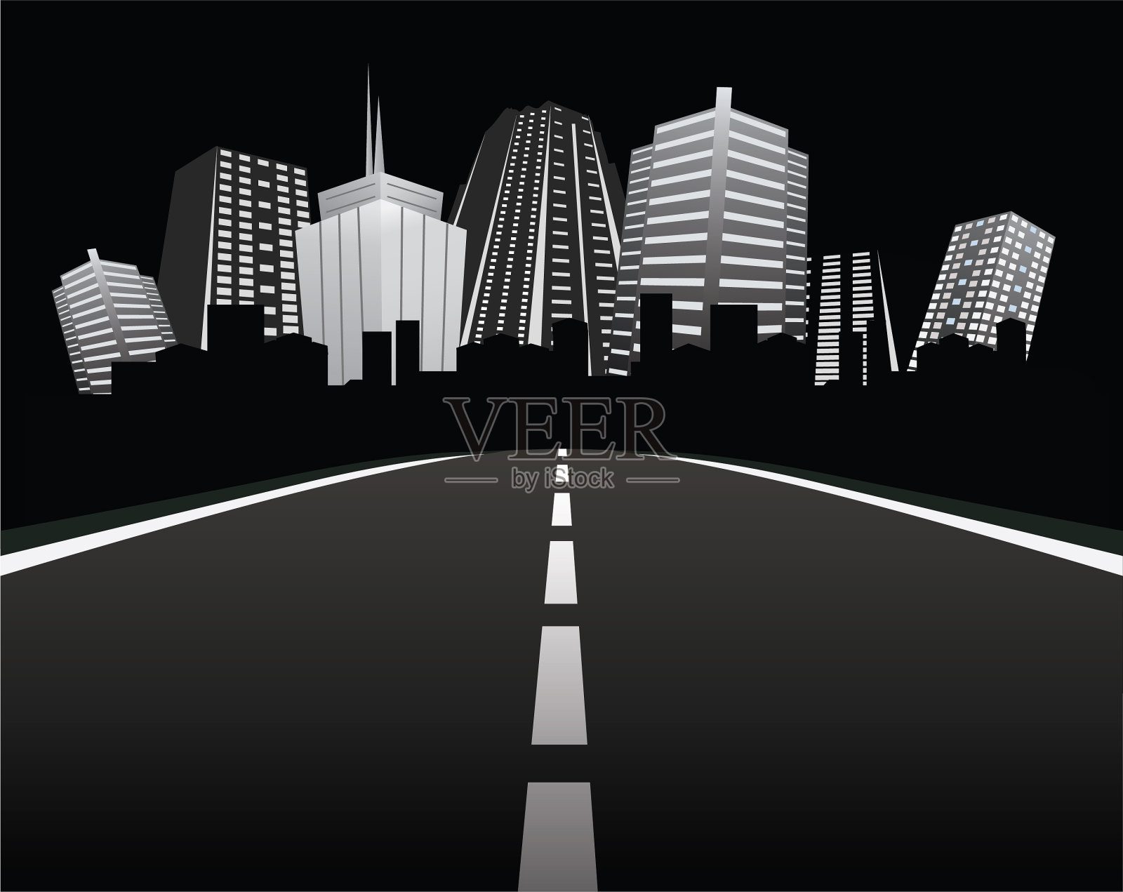 道路在城市插画图片素材