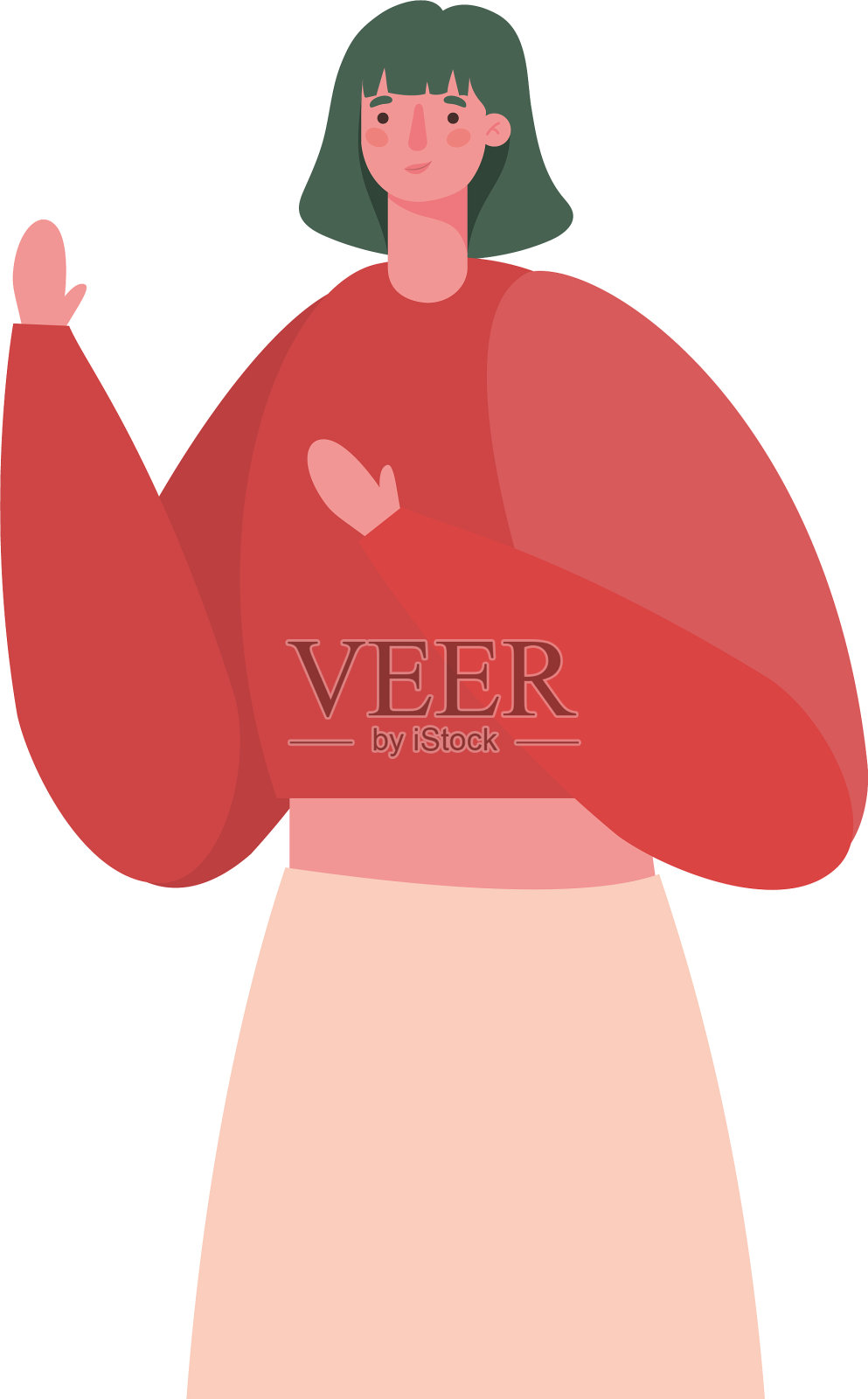 孤立女性头像卡通设计插画图片素材