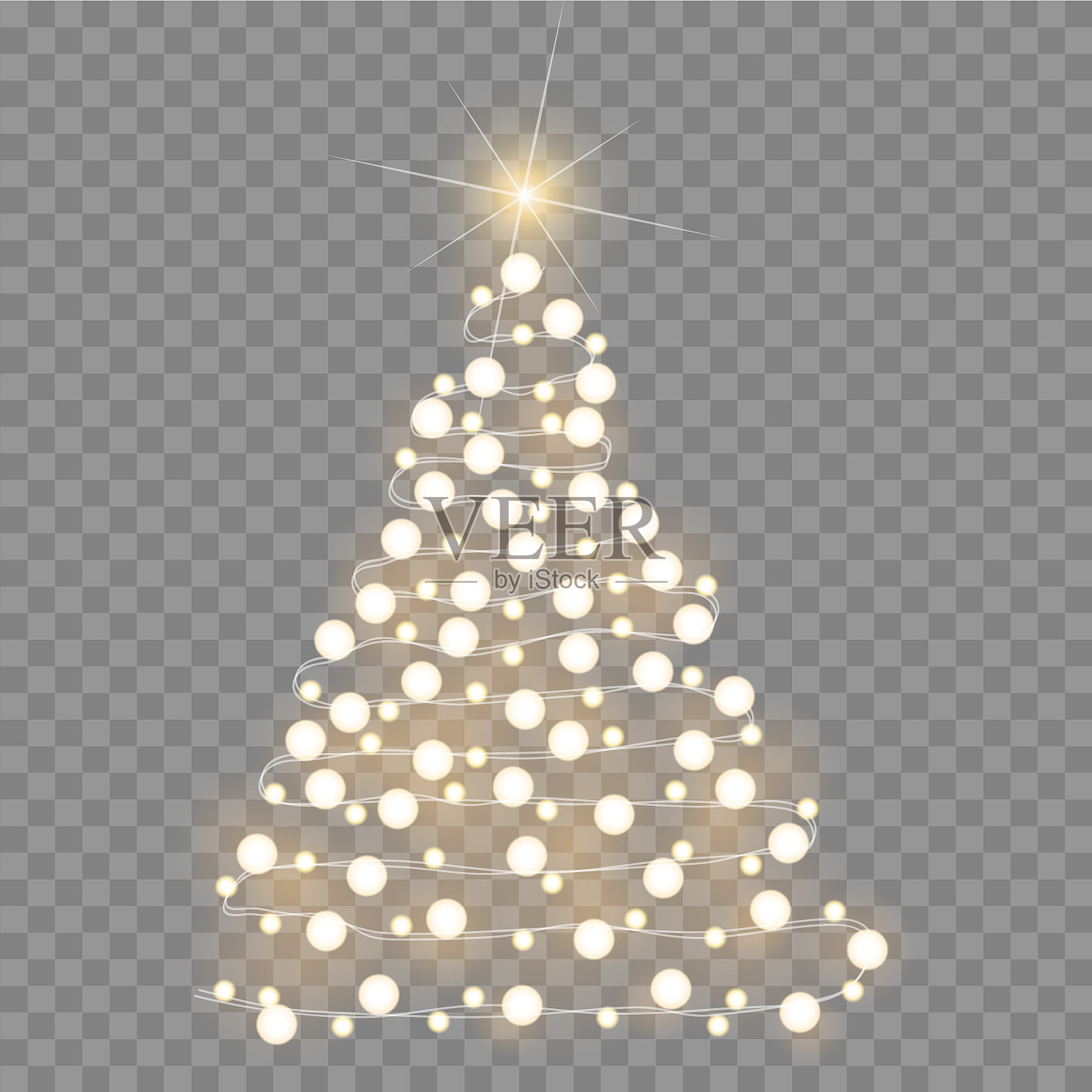 抽象的散景背景与圣诞树插画图片素材