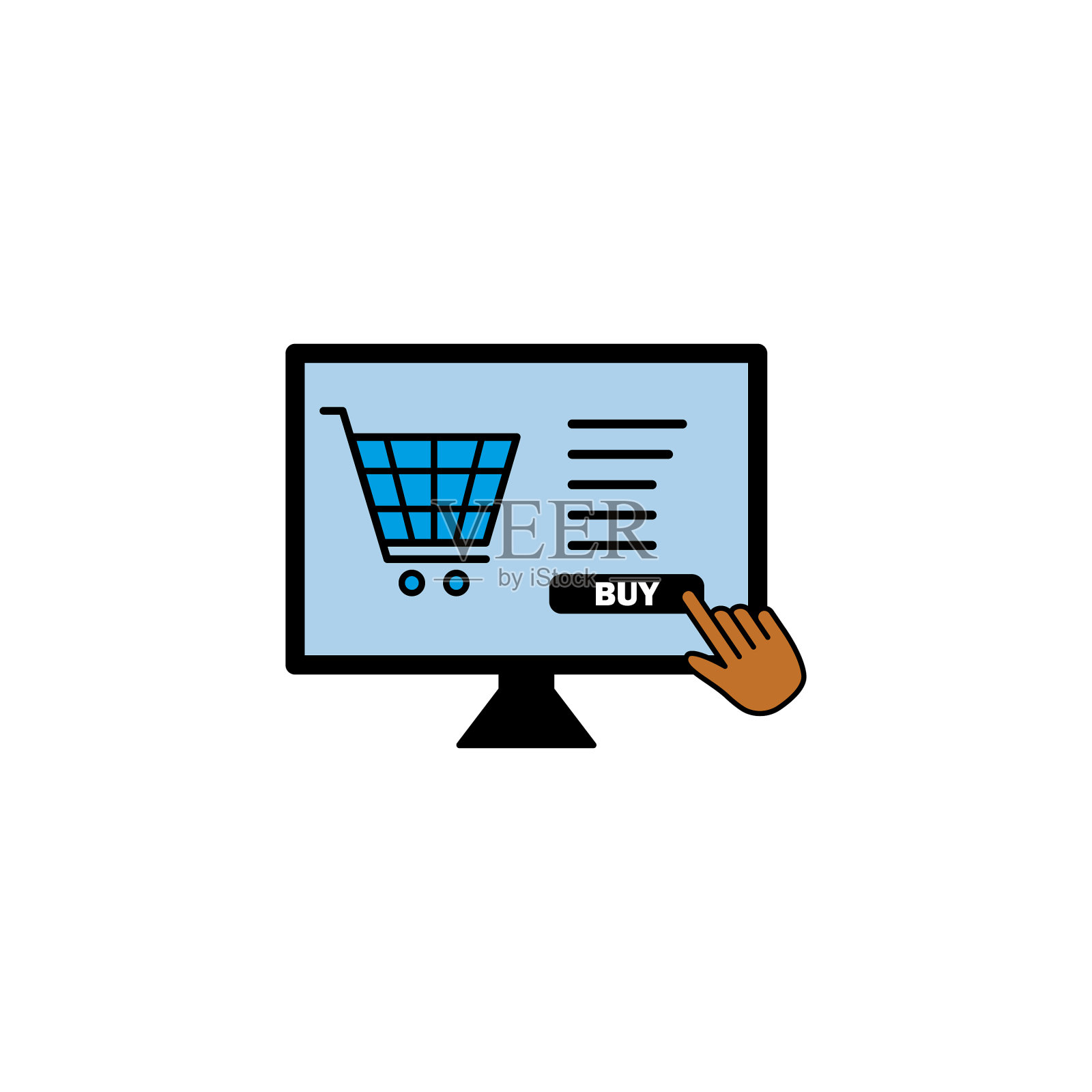 网上商店笔记本电脑台式机图标插画图片素材