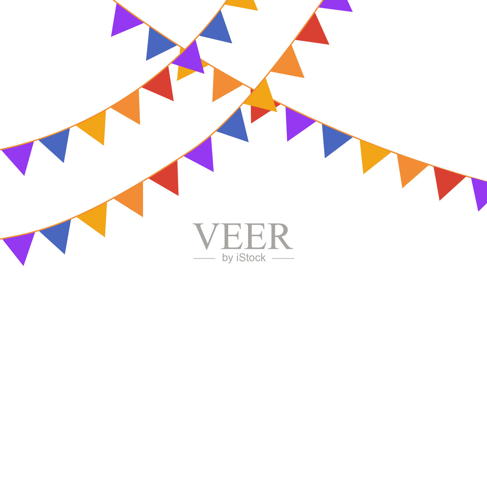 彩旗背景上的白色好卡片插画图片素材