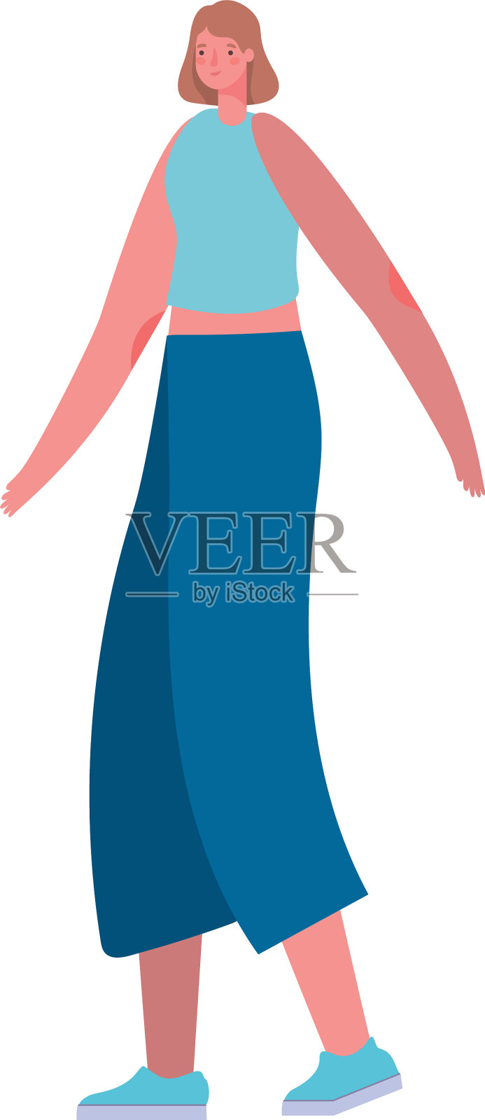 阿凡达女人卡通休闲服装插画图片素材