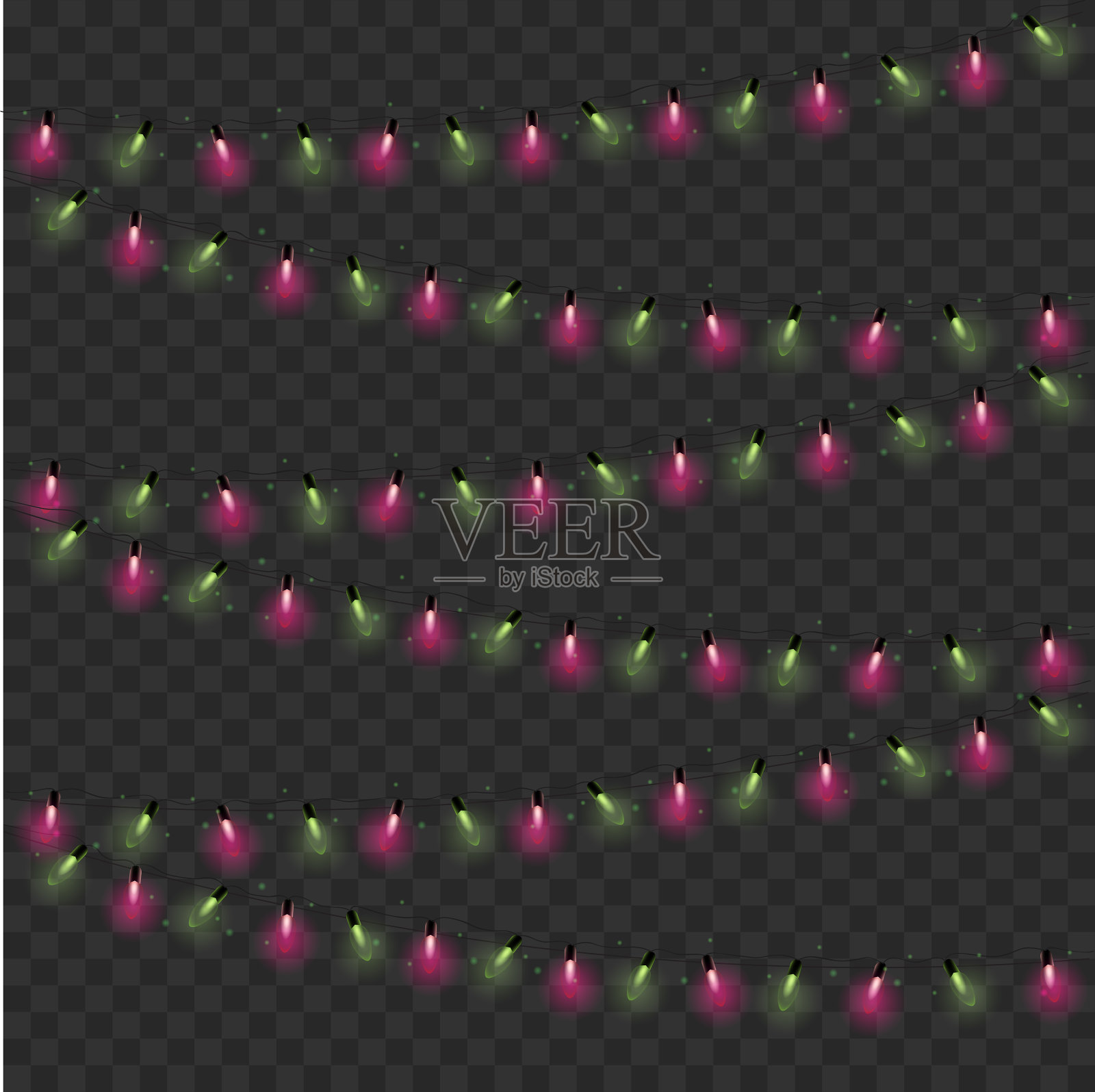 圣诞彩灯装饰圣诞节插画图片素材