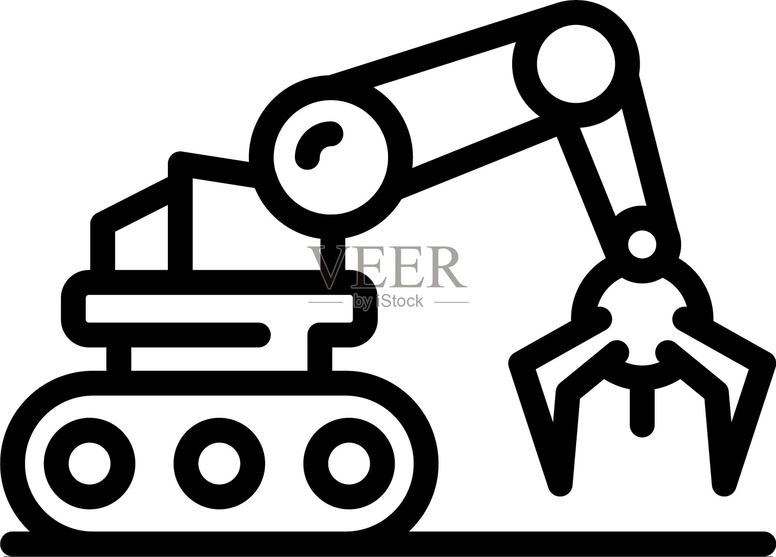 机械臂图标轮廓风格插画图片素材