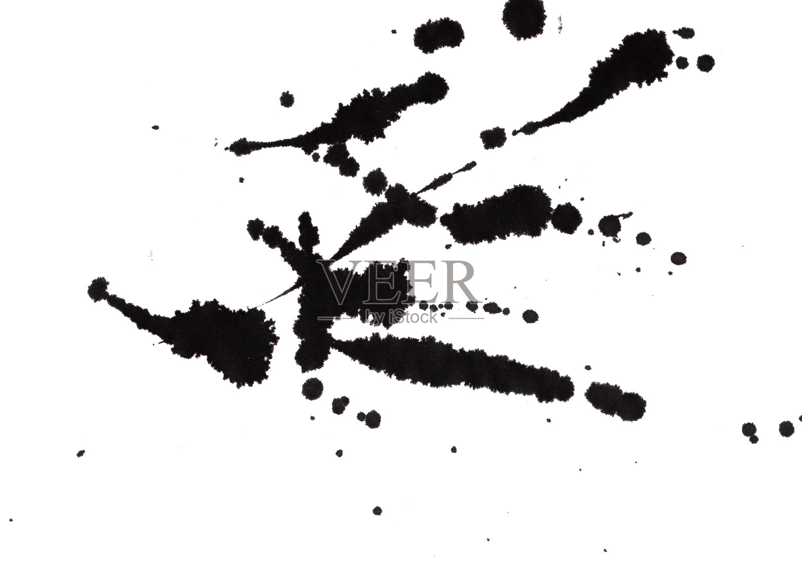 抽象的黑色水彩颜料飞溅背景。照片摄影图片